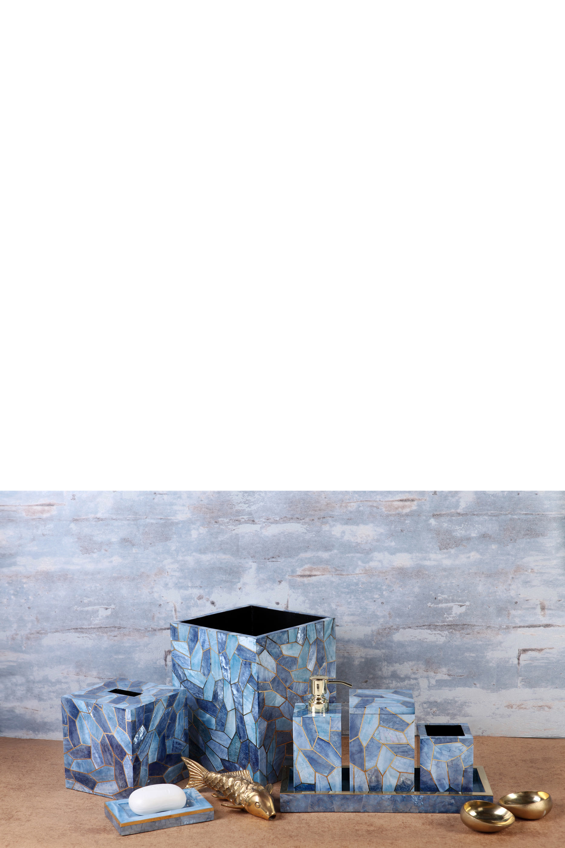 Francesca Shell and Brass Waste Bin