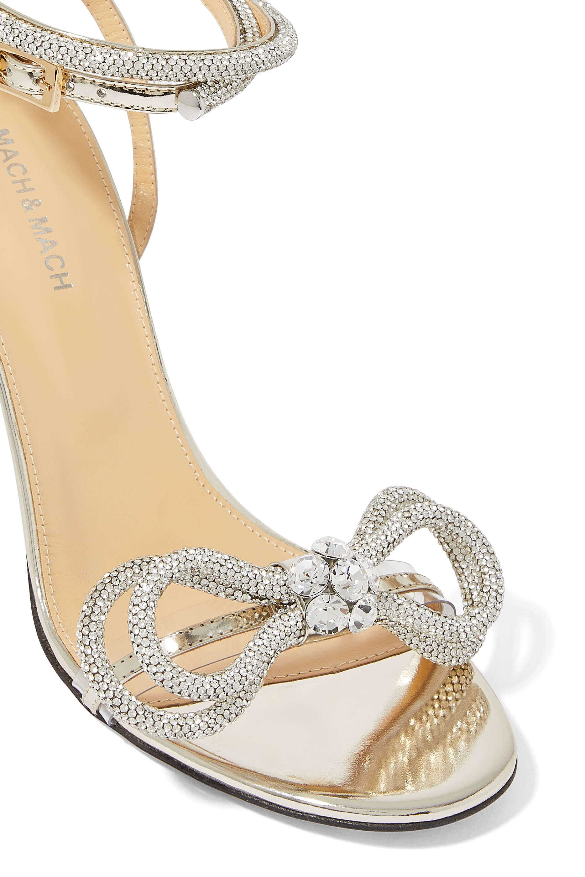 Double Bow 95 Leather Sandals