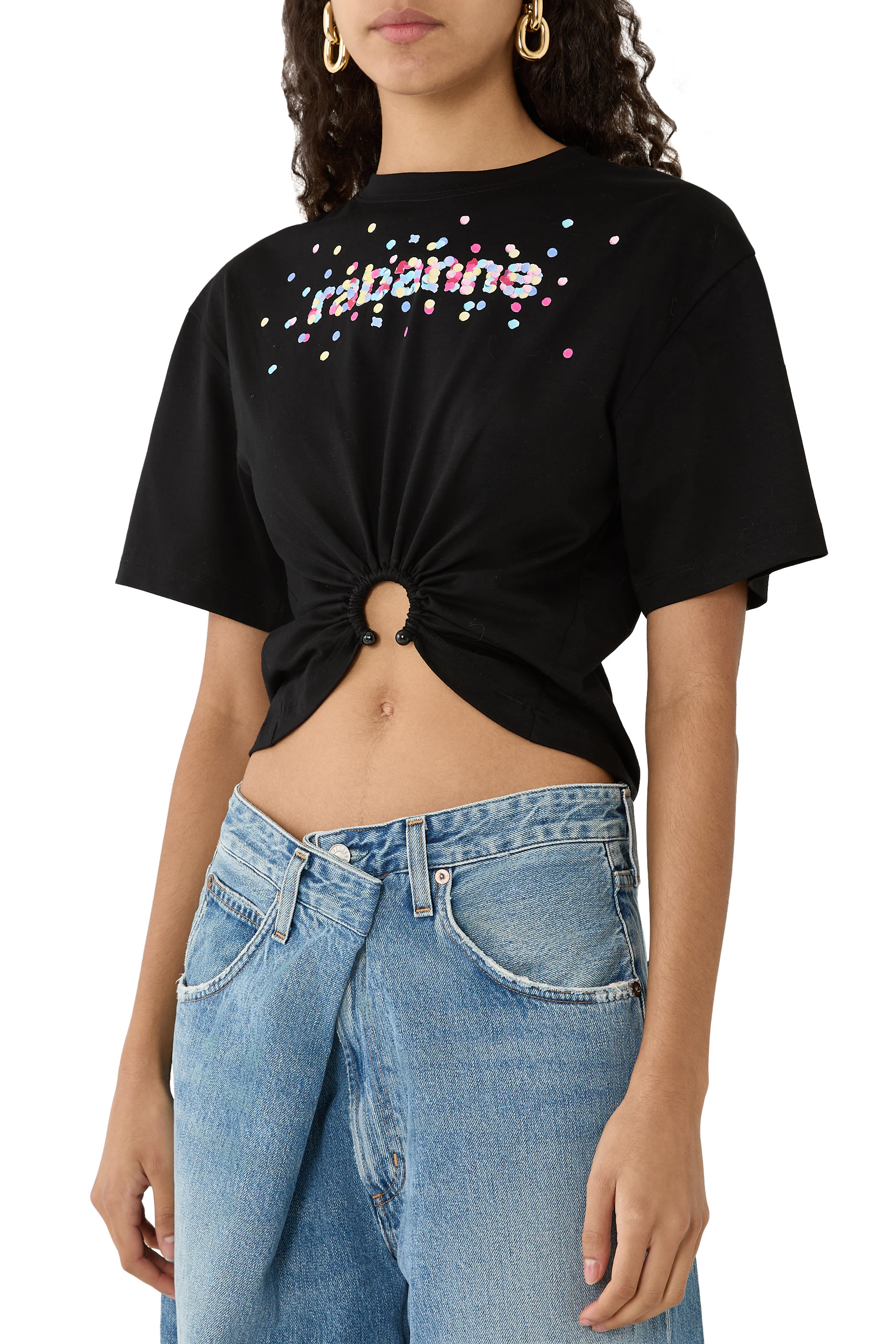 Appliqu&eacute;-Logo Crop T-shirt