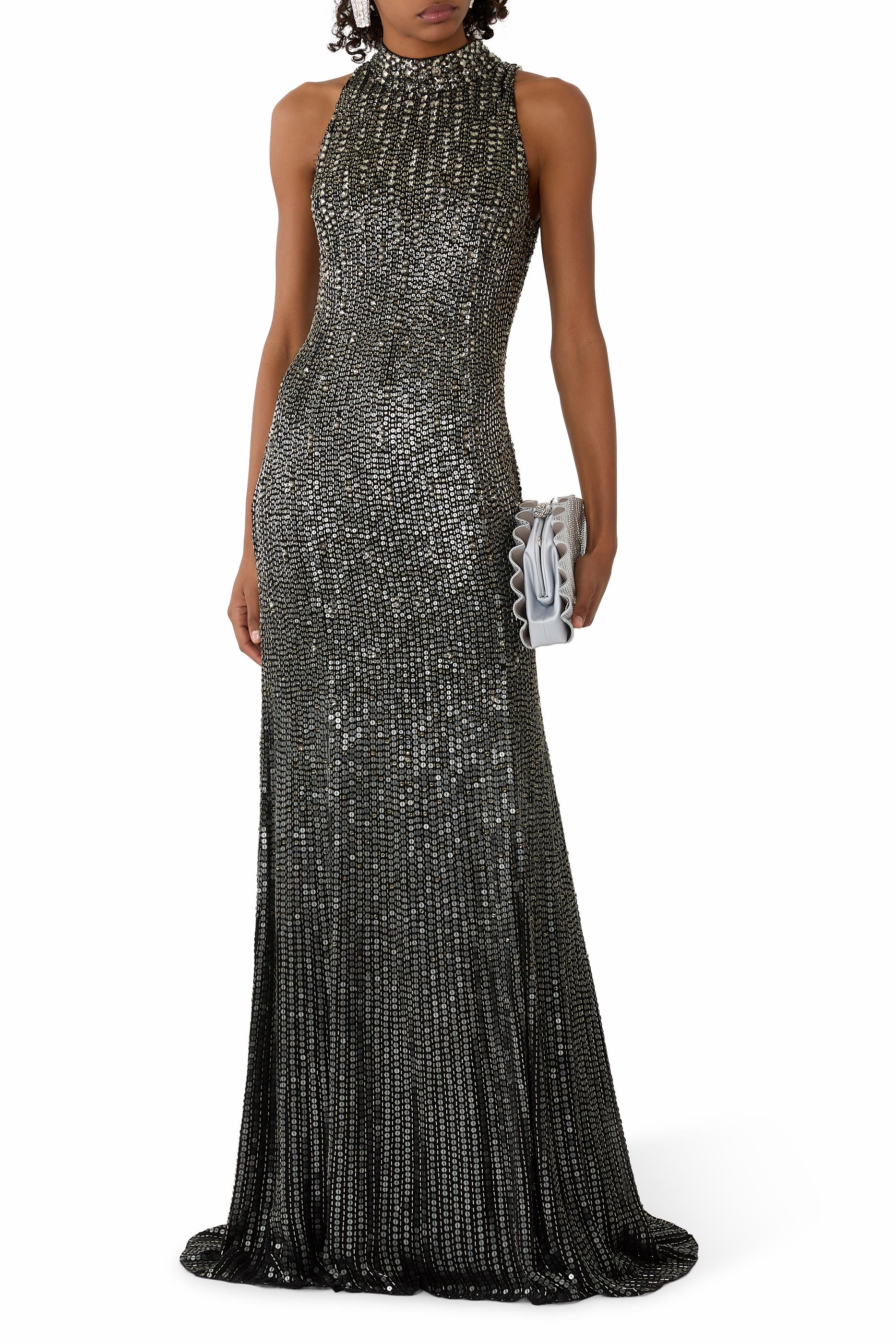 Benue Halter Embroidered Gown