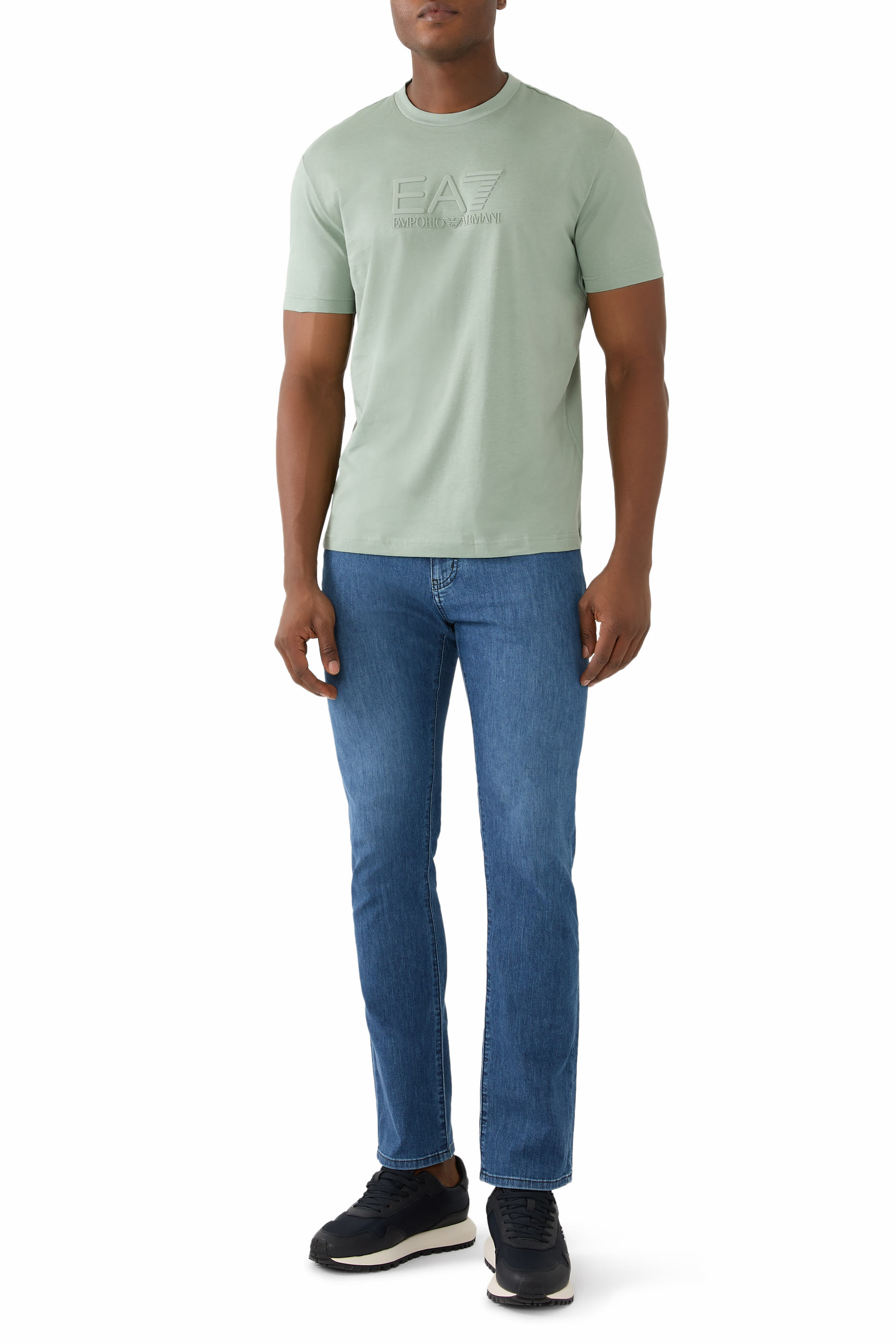 EA7 Logo Cotton T-Shirt