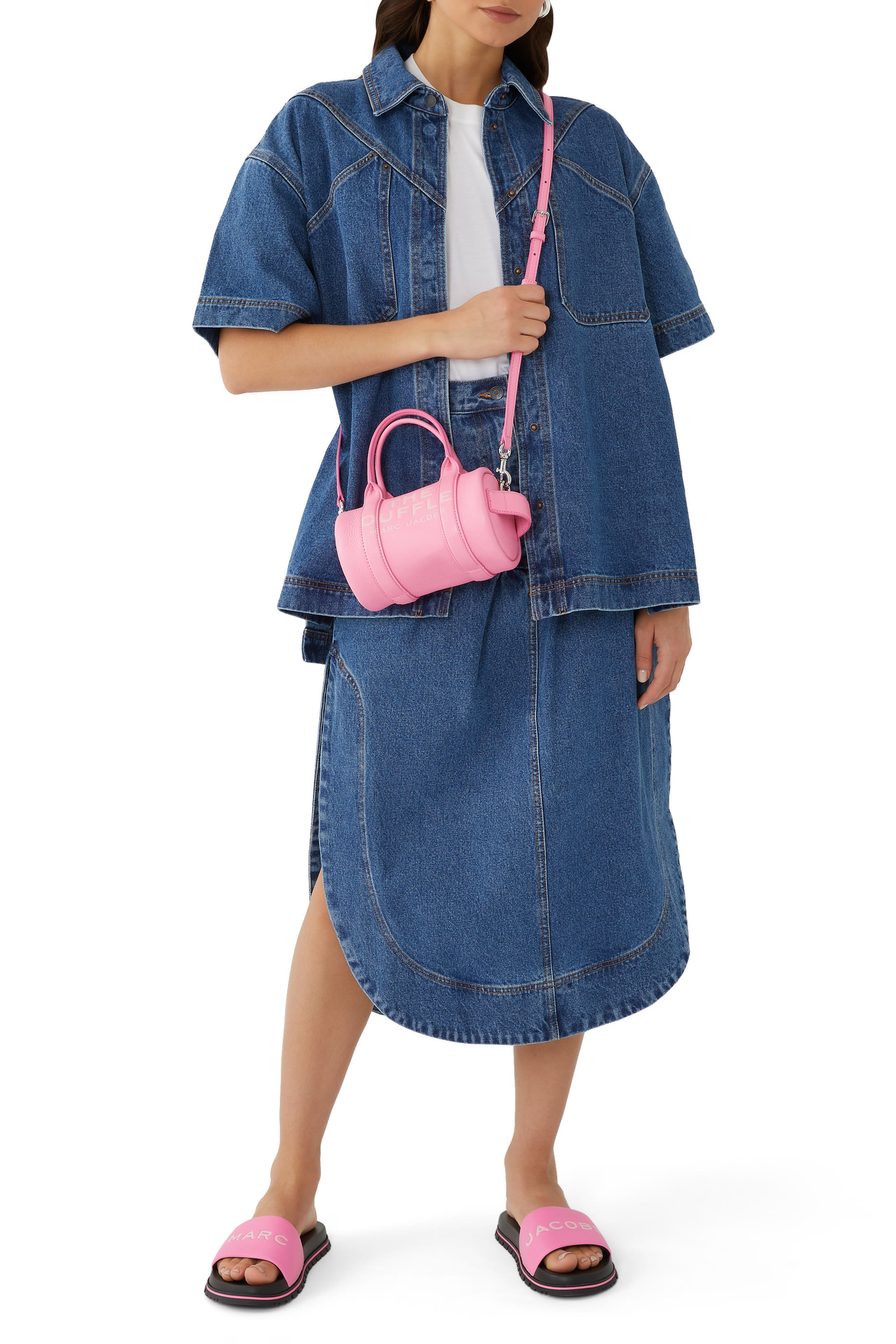 Leather Logo Pool Slides