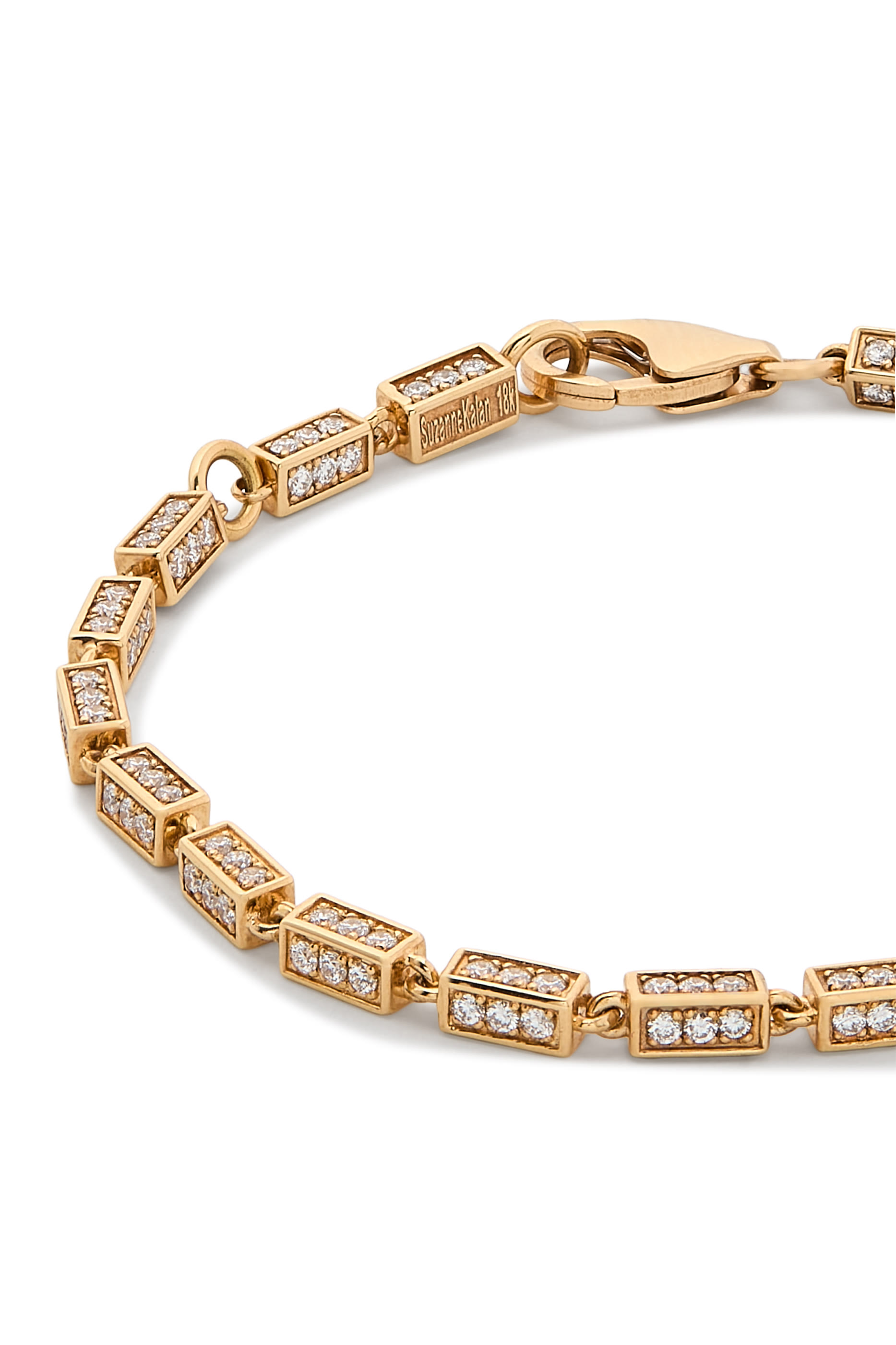 Block-Chain Medium Bracelet, 18k Yellow Gold & Diamonds