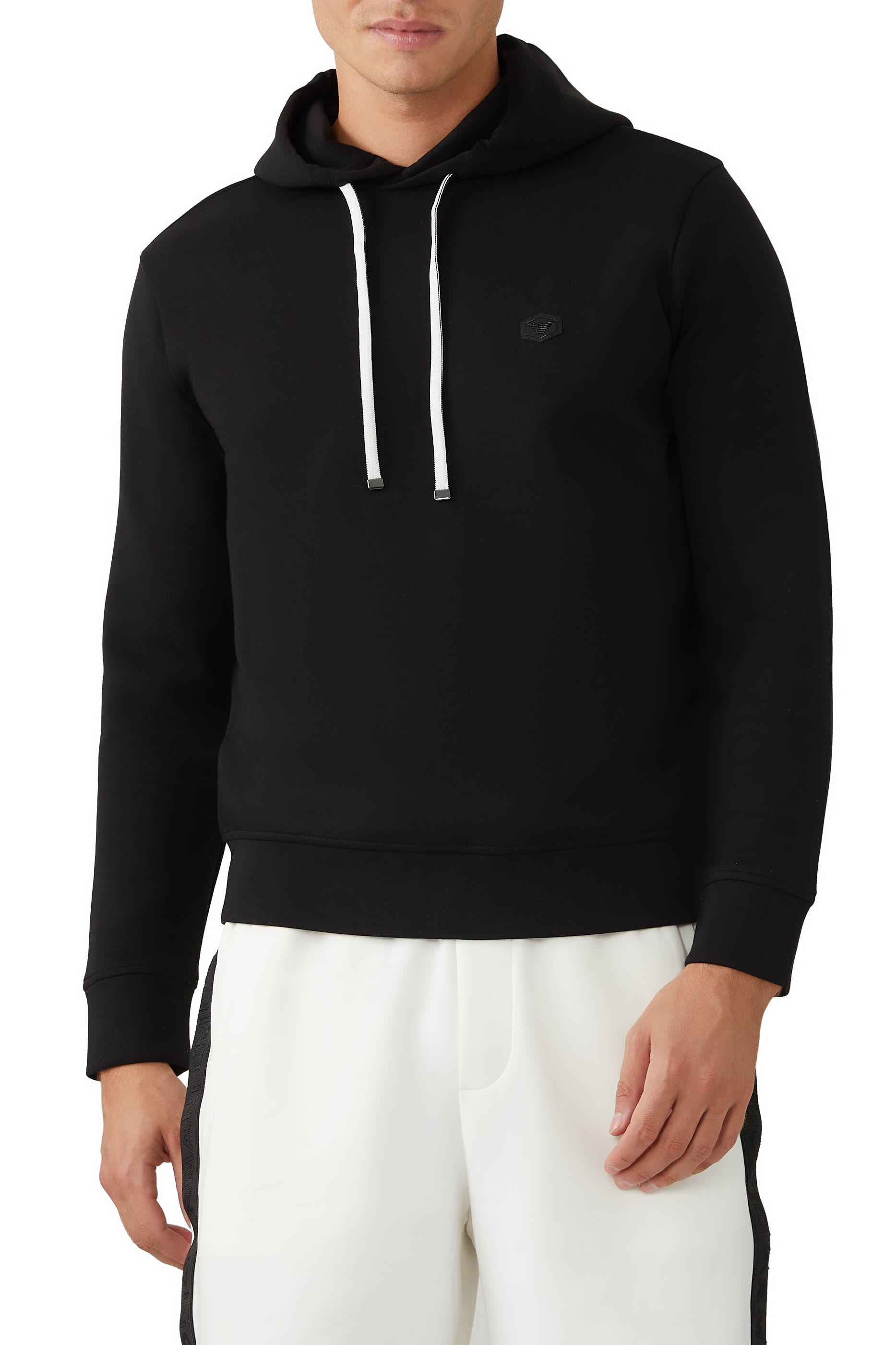 Micro Logo Patch Hooded Sweatshirt