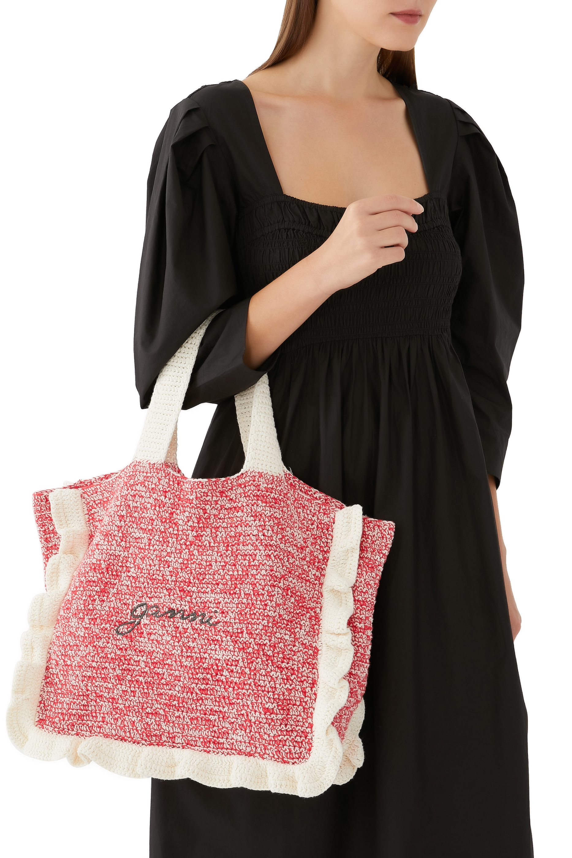 Cotton Crochet Frill Tote