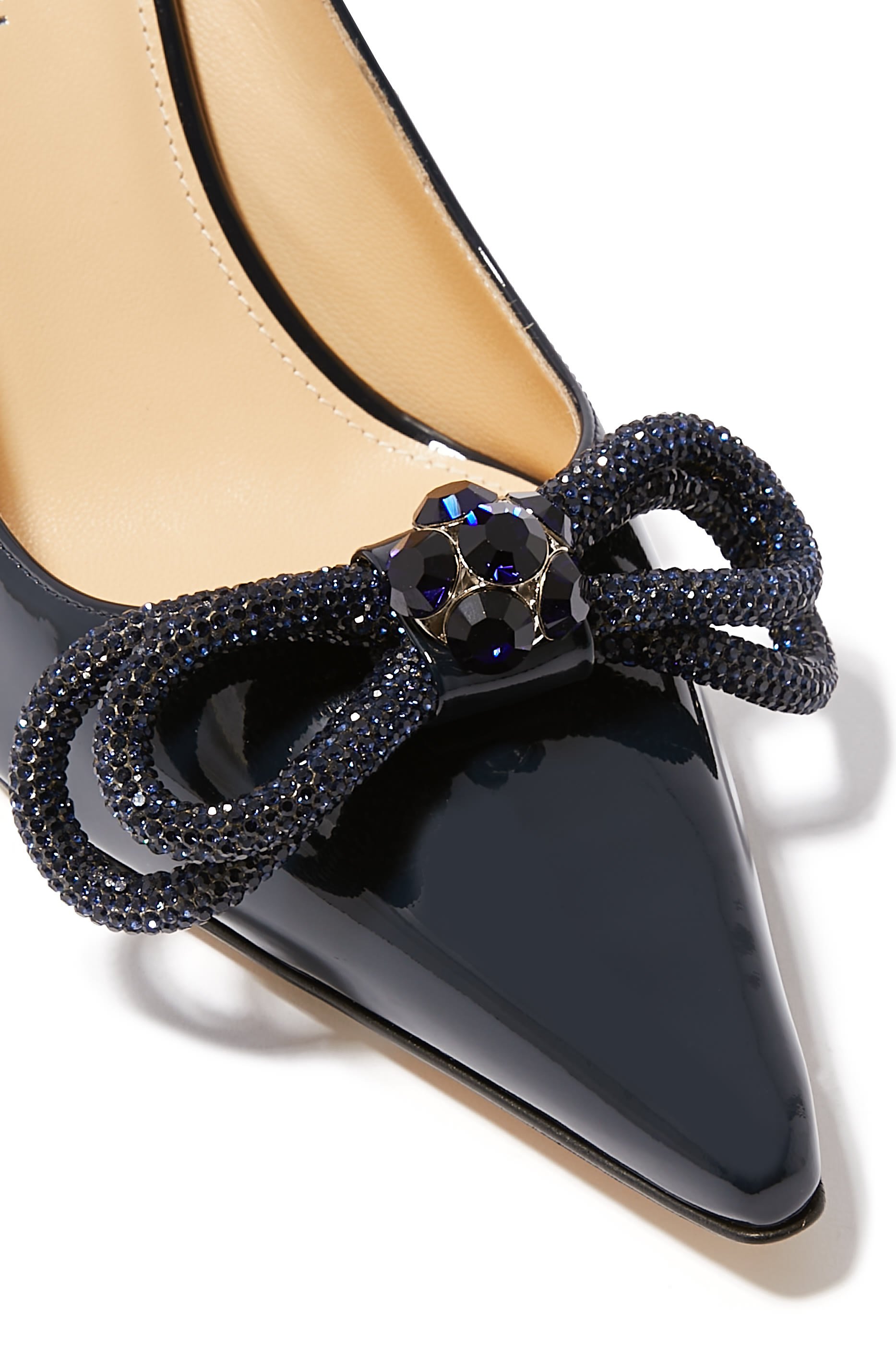 Double Bow 85 Satin Pumps