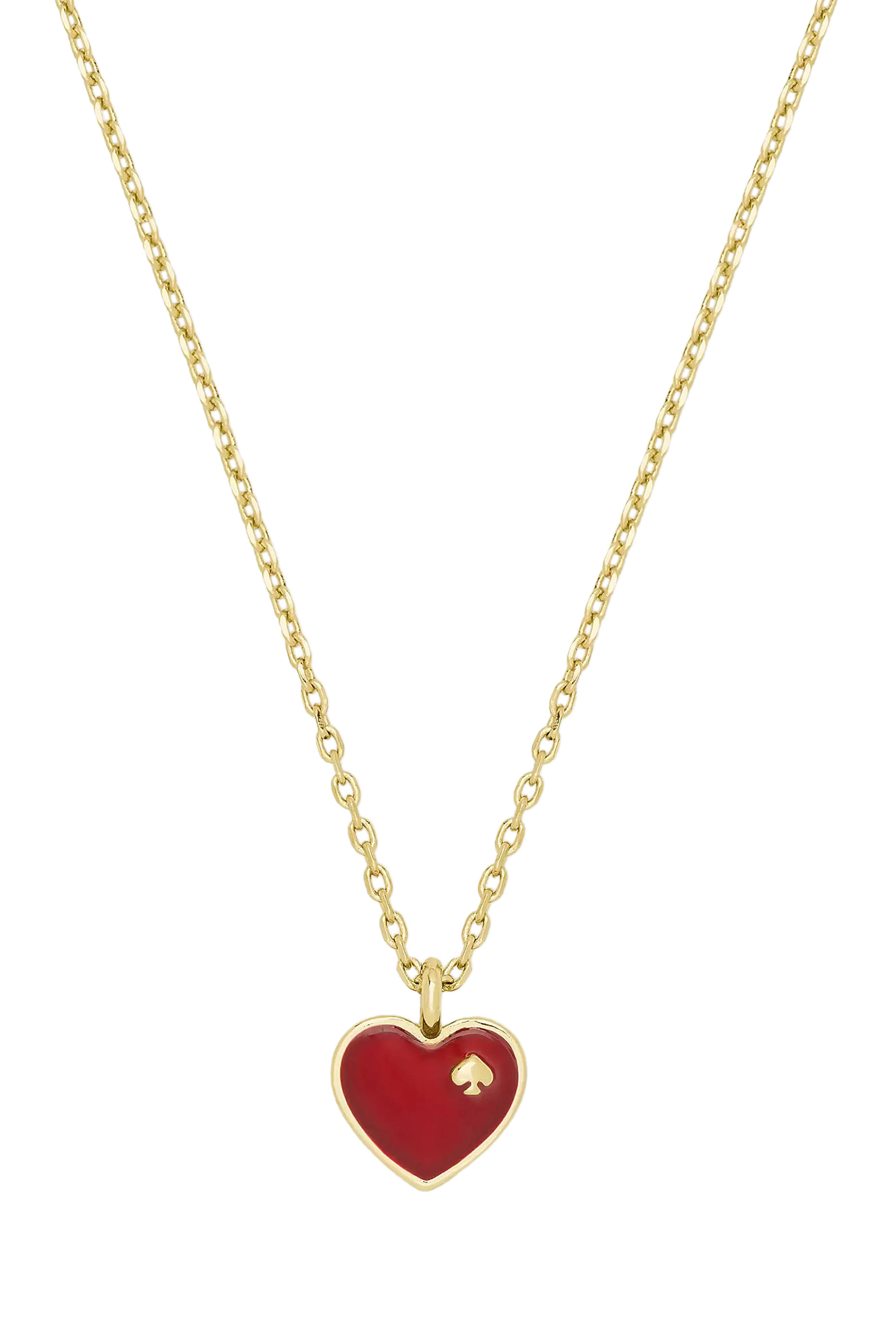 Heart and Spade Pendant Necklace, Enamel
