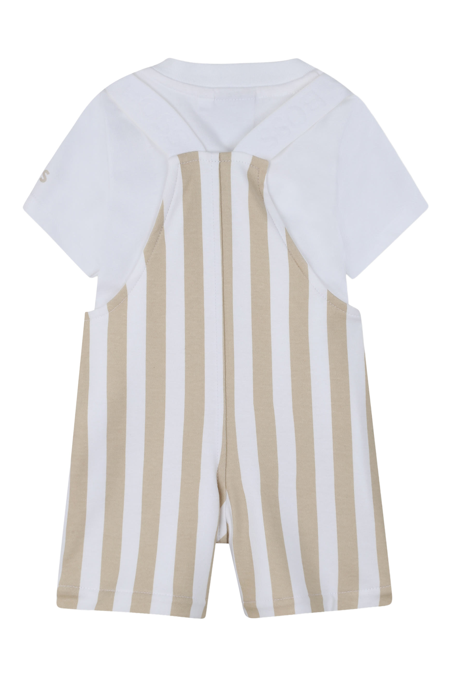 Kids Logo Stripes T-Shirt and Dungarees Set