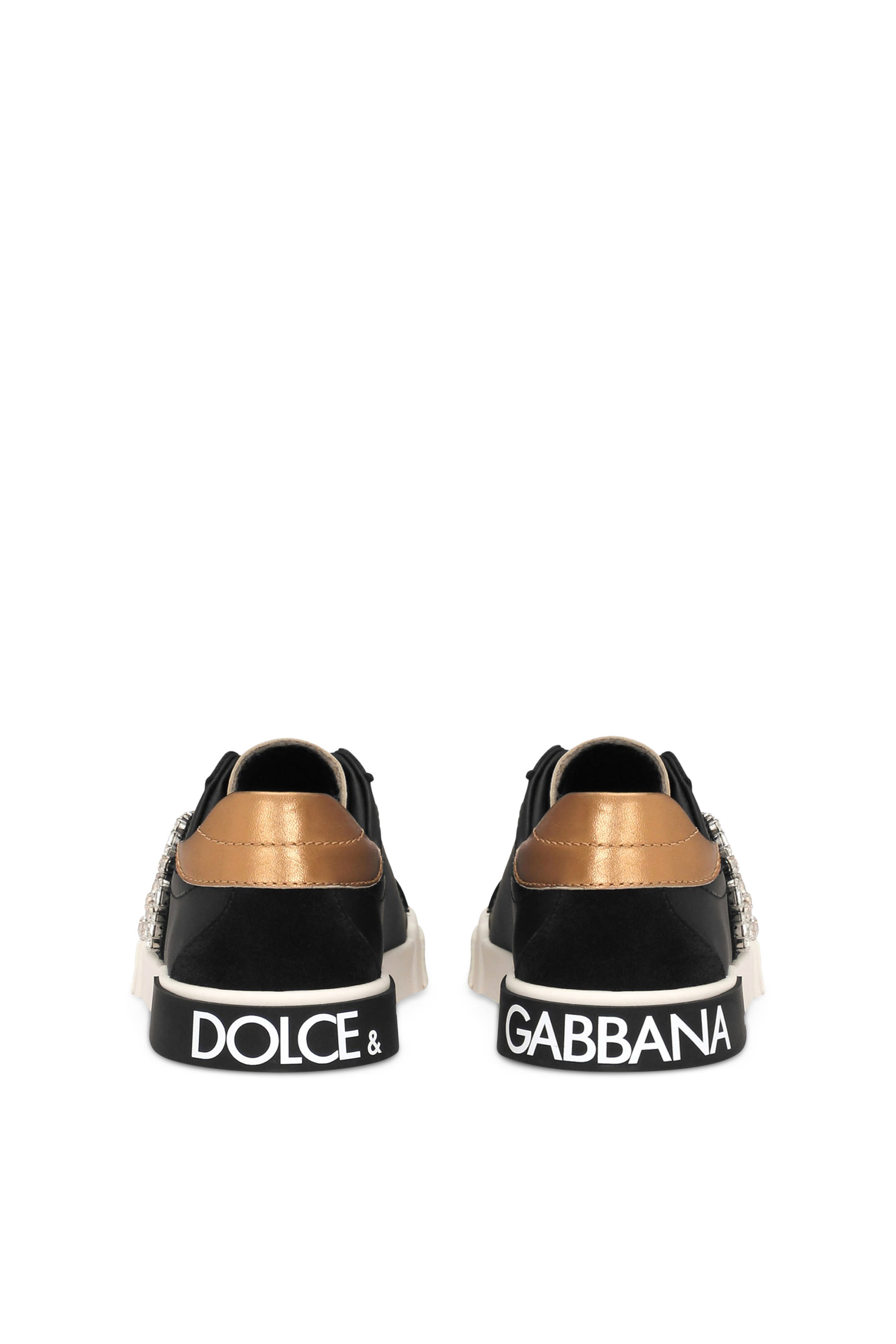 Kids Calfskin Portofino Vintage Low-Top Sneakers with DG Logo