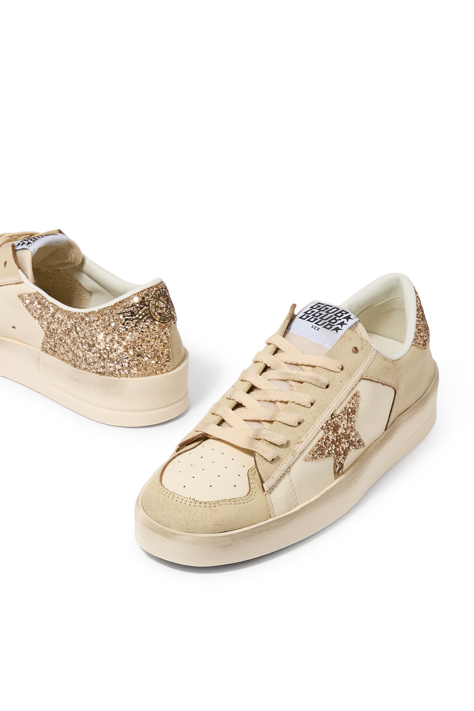 Women&rsquo;s Stardan Sneakers with Gold Glitter Star and Heel Tab