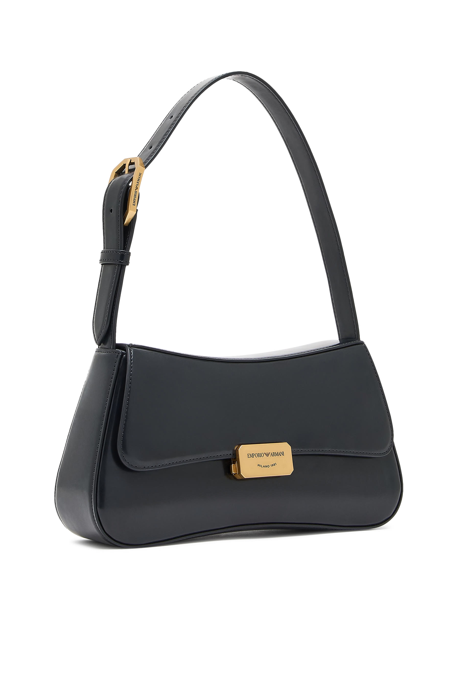 Brushed-Finish Shoulder Bag