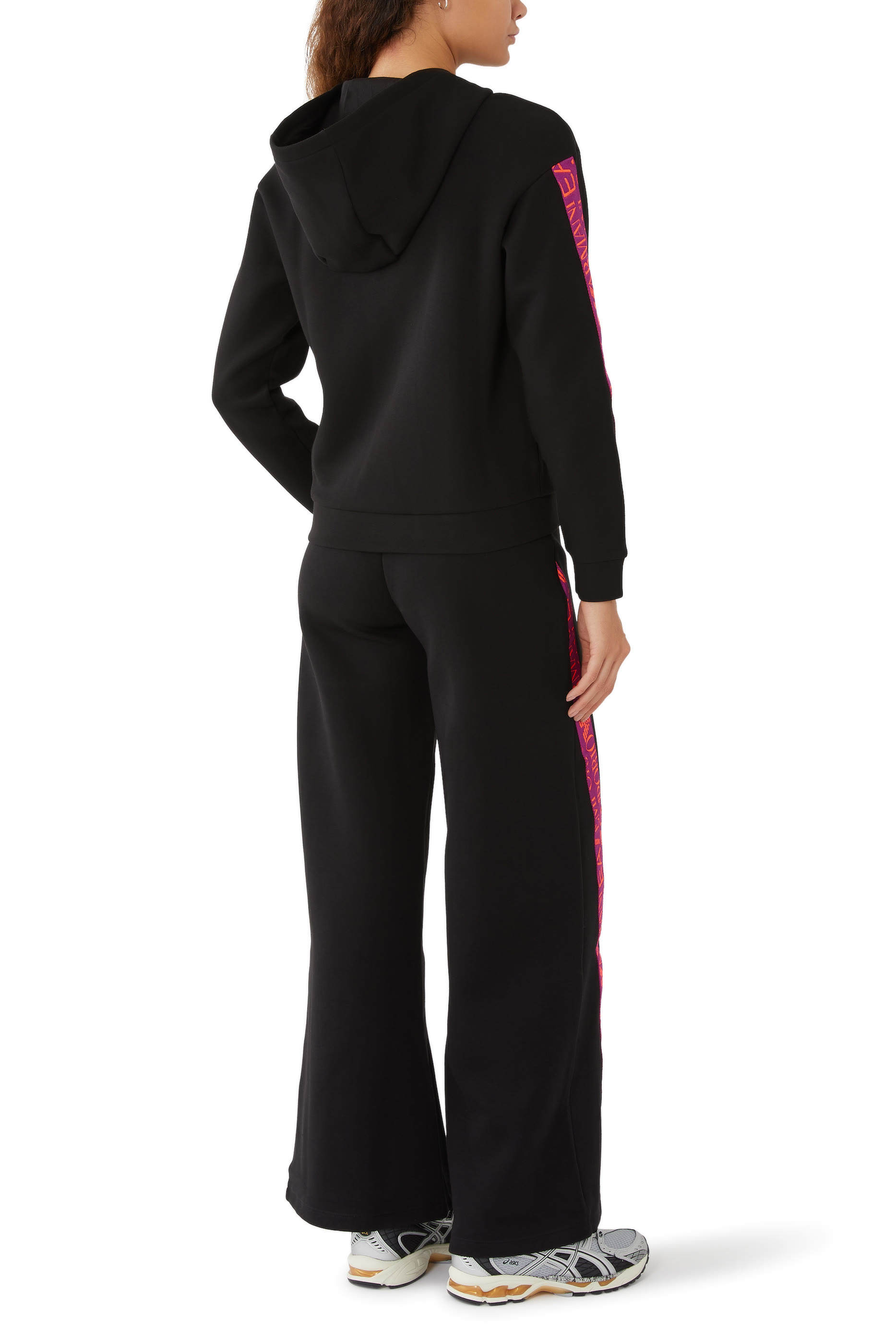 EA7 Tracksuit Tape Hoodie and Wide Leg Trousers