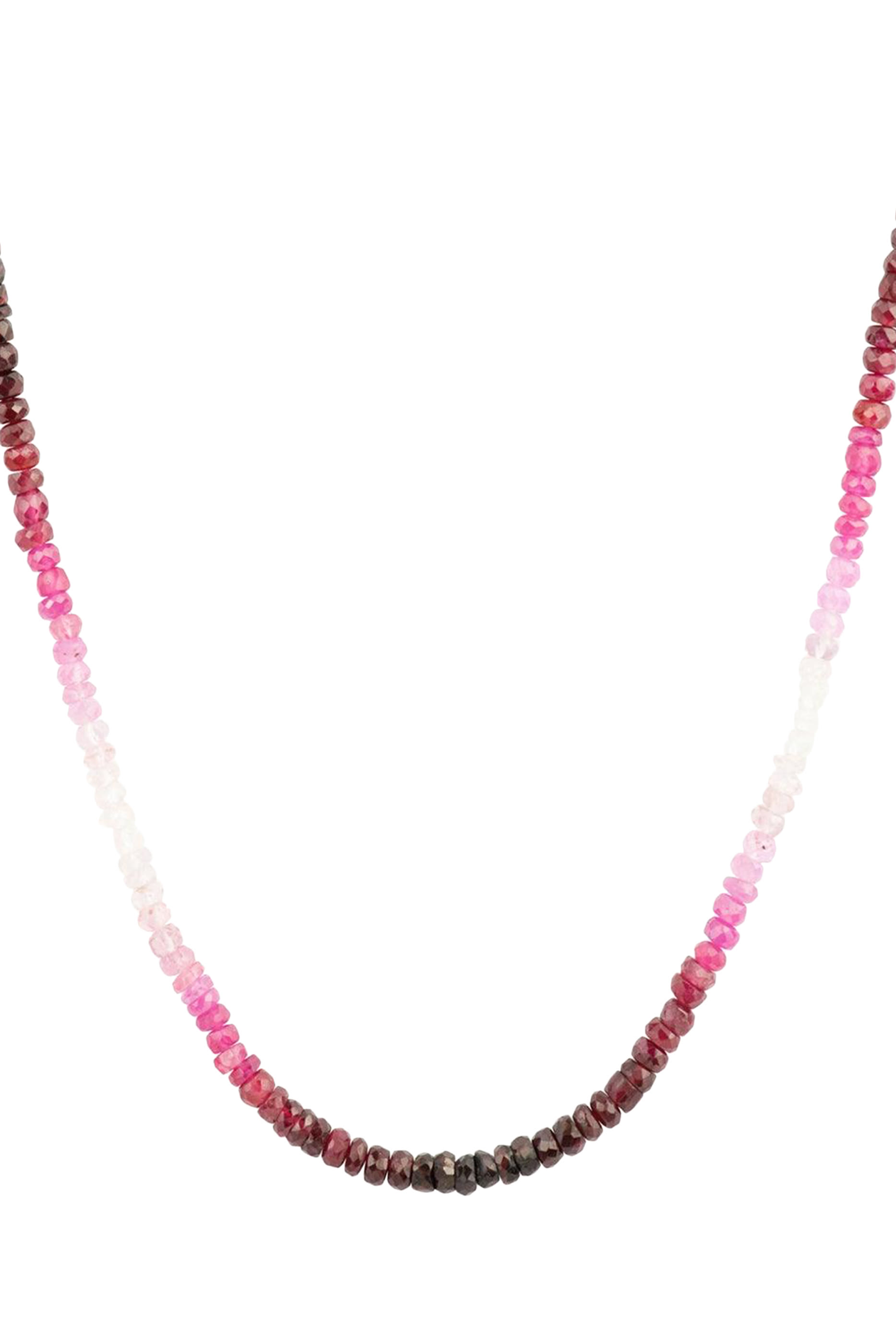 Ruby Ombre Beaded Necklace, 9k Yellow Gold & Ruby