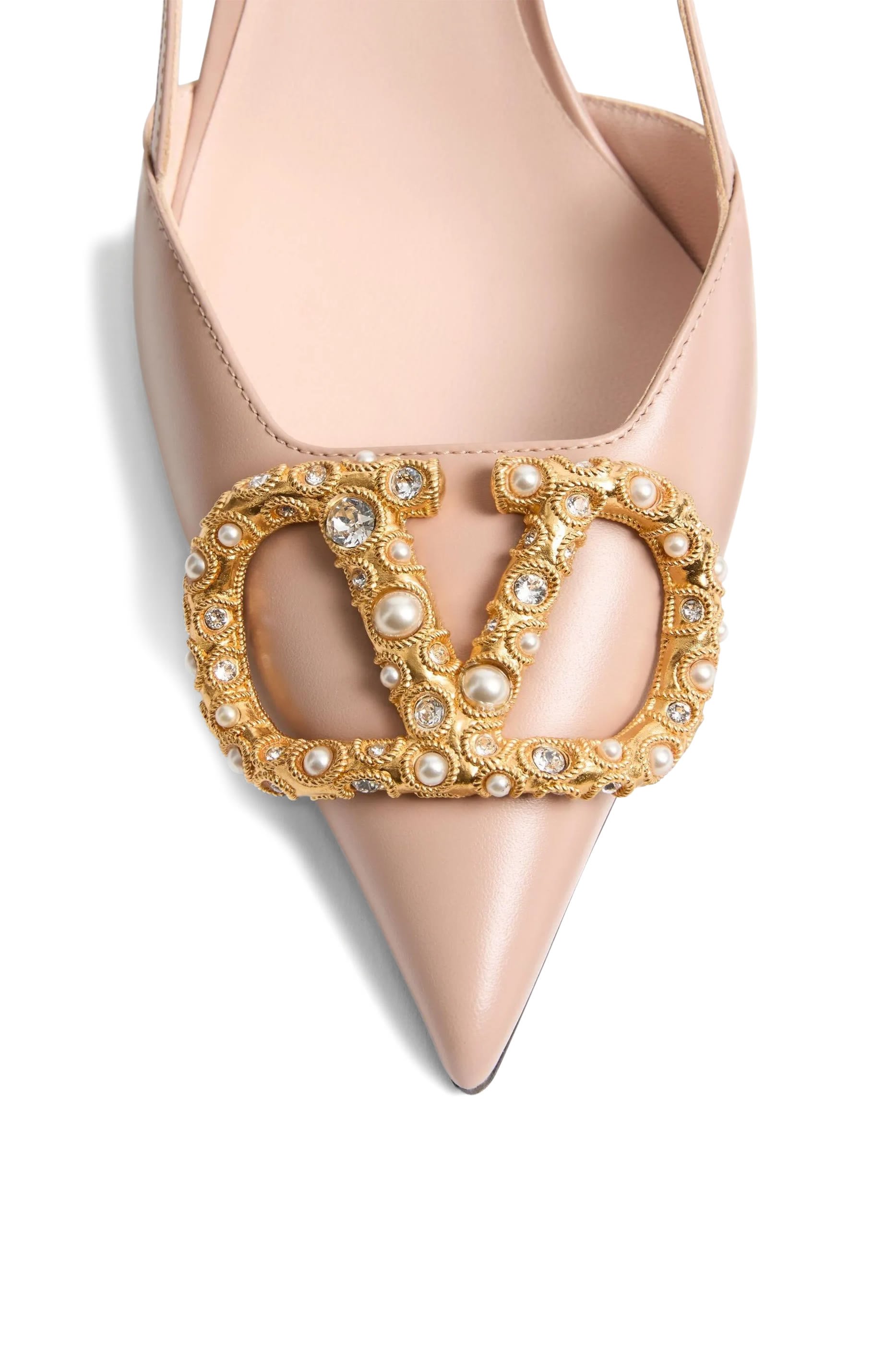 Embellished VLogo Signature 80 Slingback Calfskin Pumps