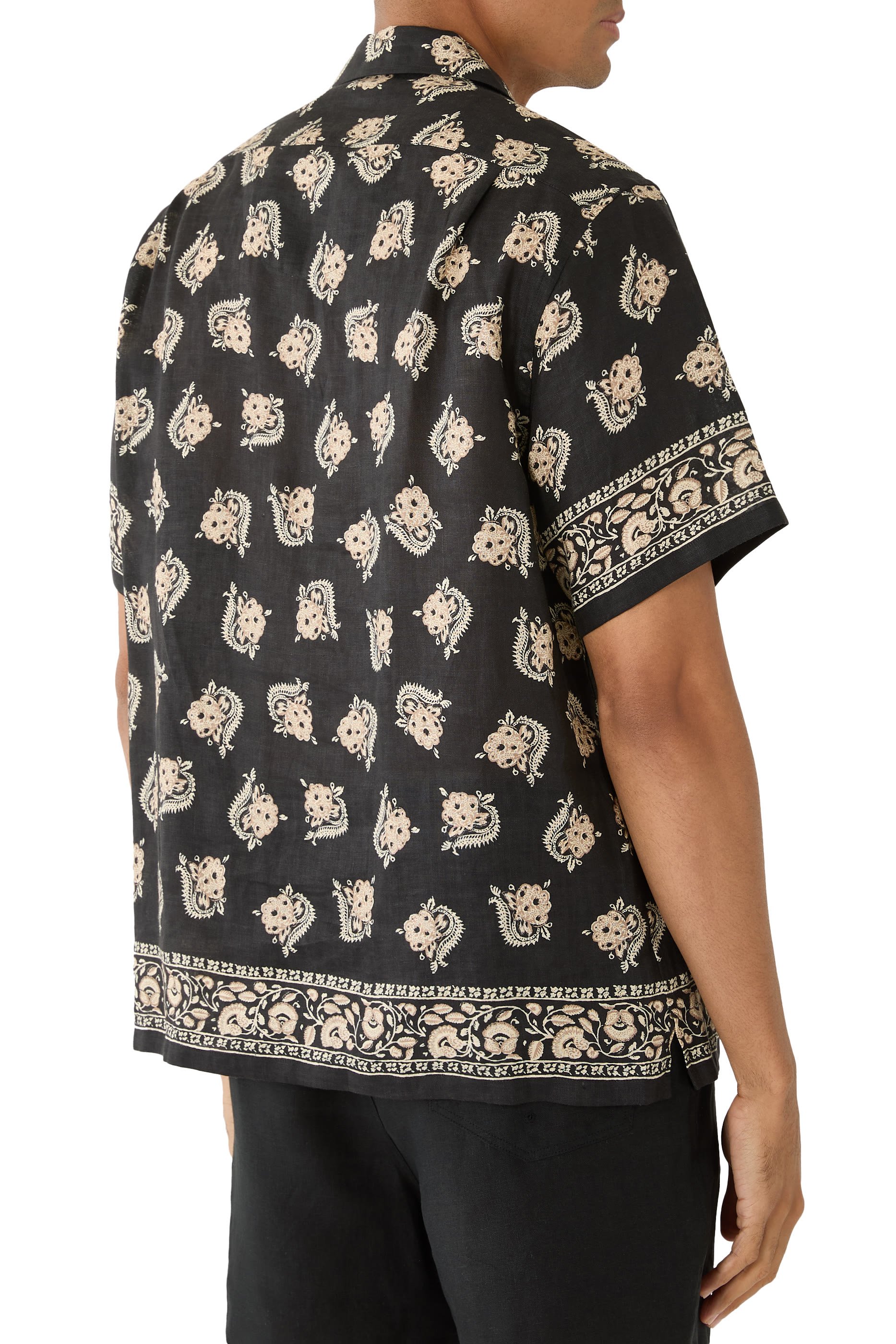 Printed Linen Camp Shirt