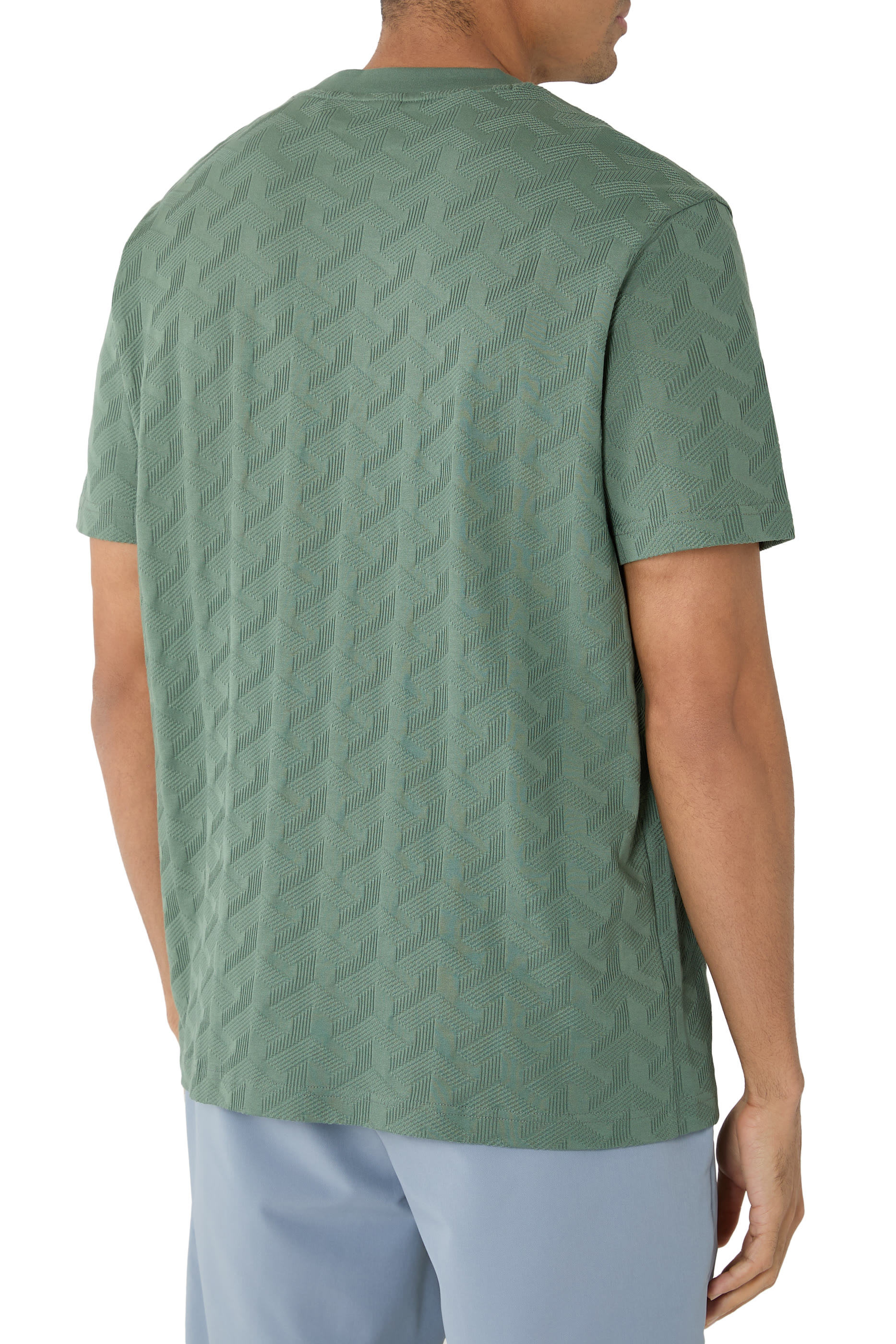 Cotton T-Shirt with Jacquard Pattern