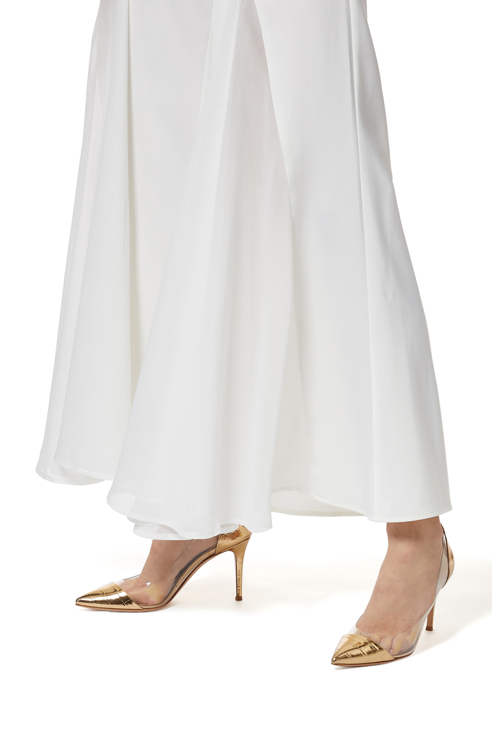 Metallic Croc Embossed Plexi Pumps