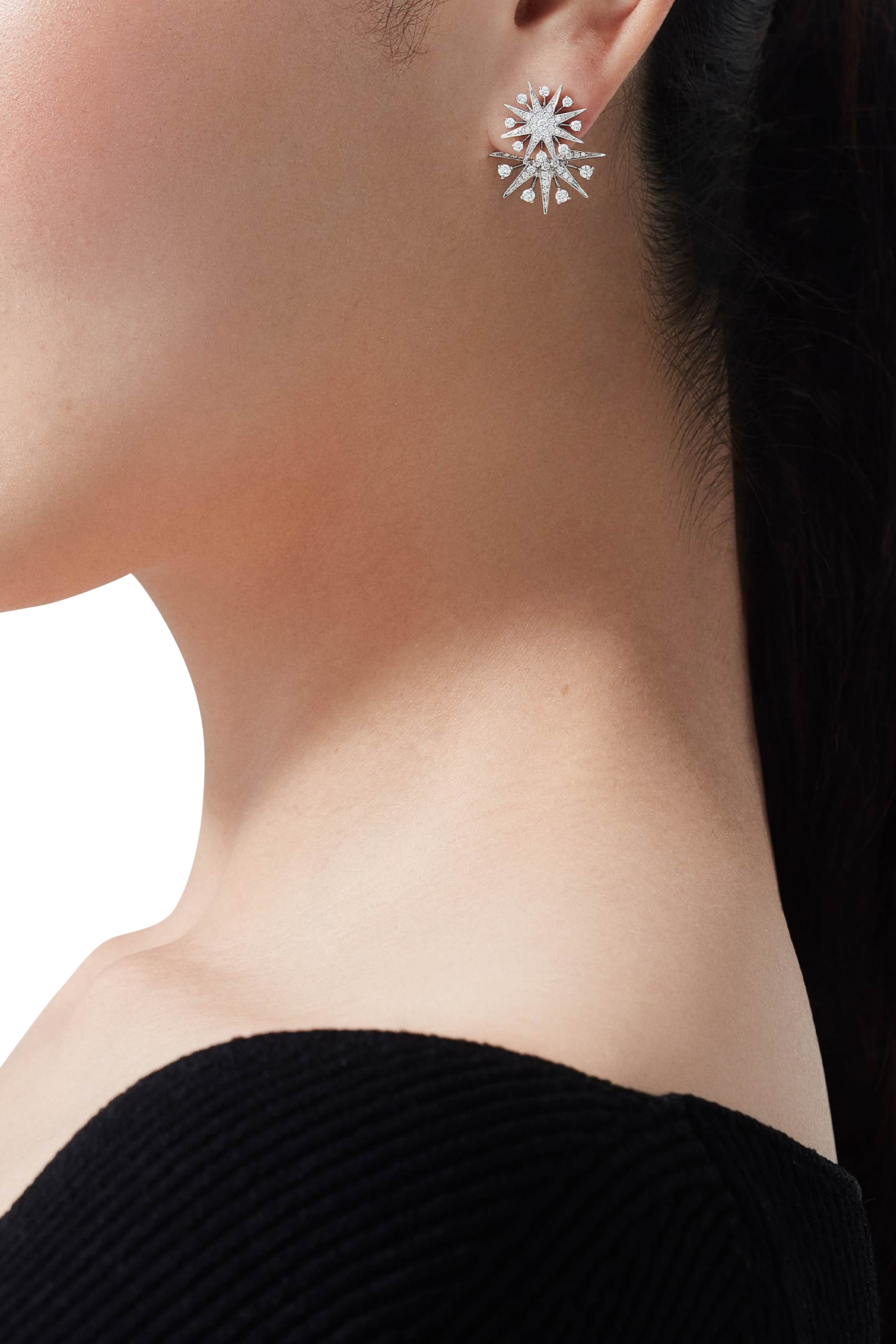 Starlight Diamond Jacket Earrings, 18K White Gold & Diamonds