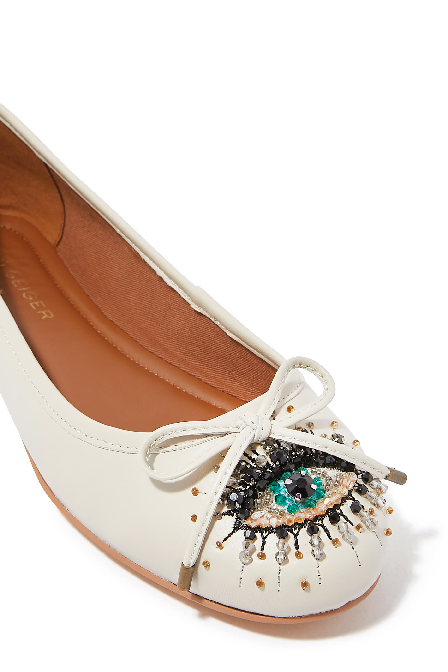 Eye Embellished Ballerina Flats
