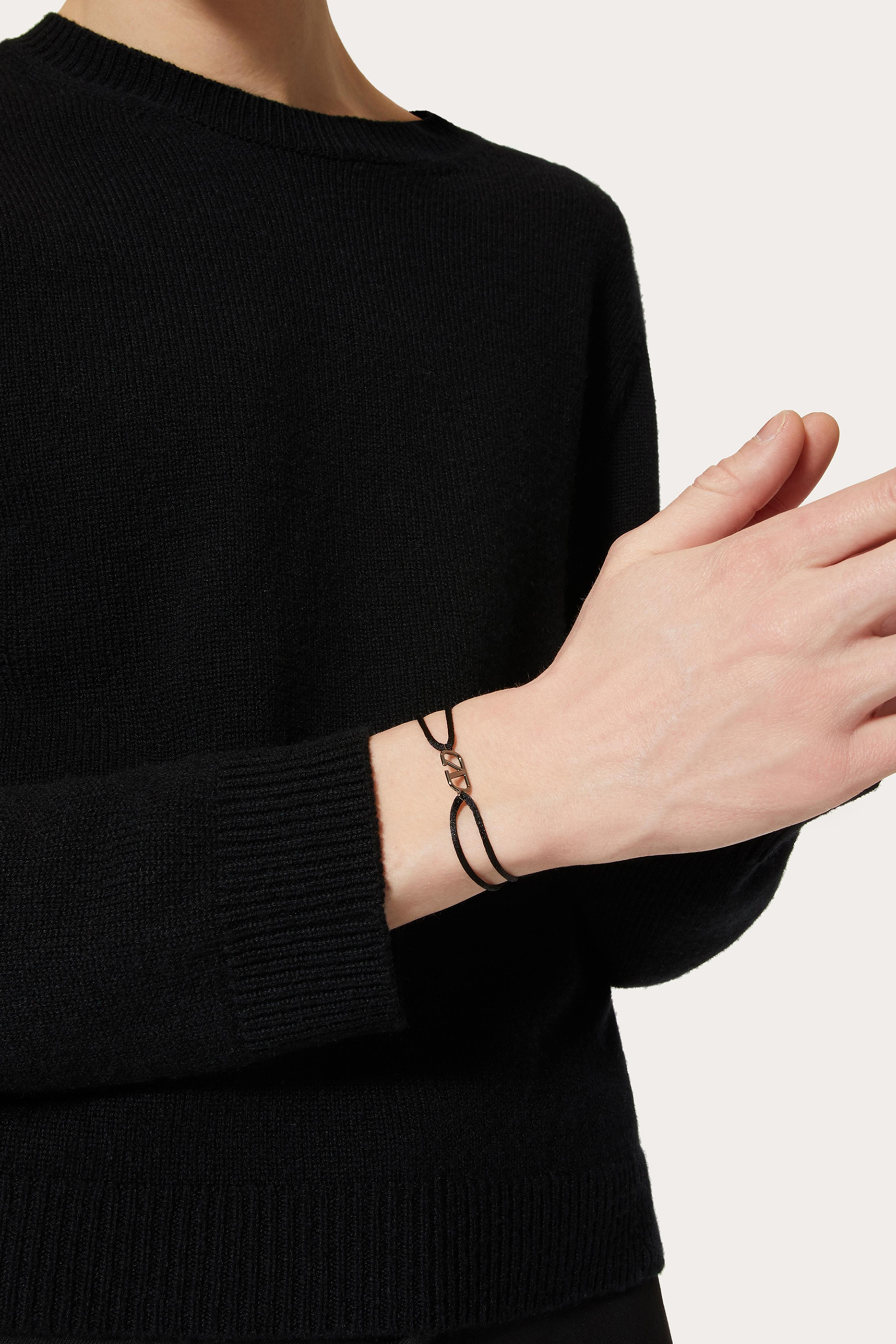 Valentino Garavani VLogo Leather Bracelet