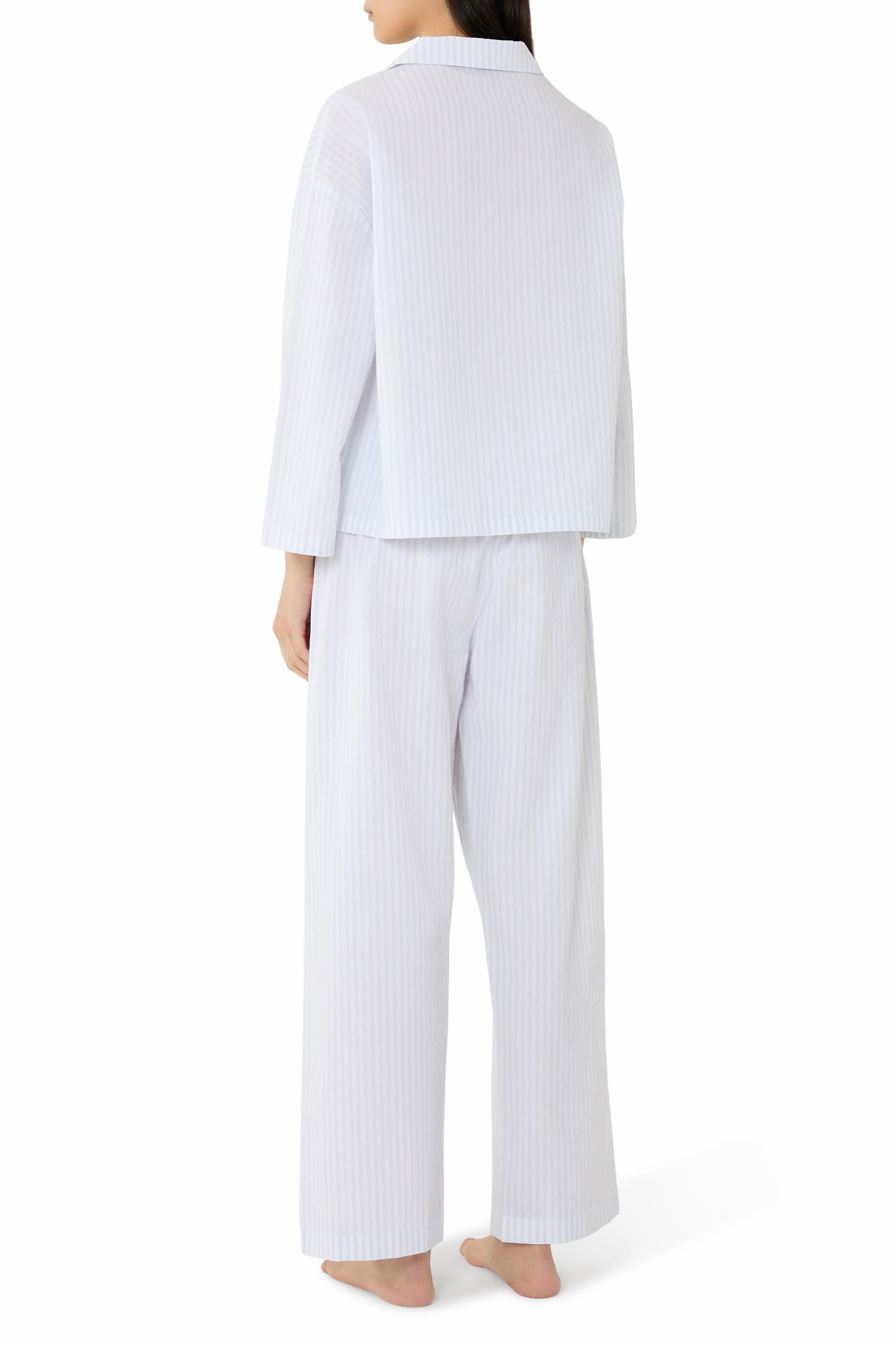Cotton Seersucker Drop Shoulder Pyjama Set