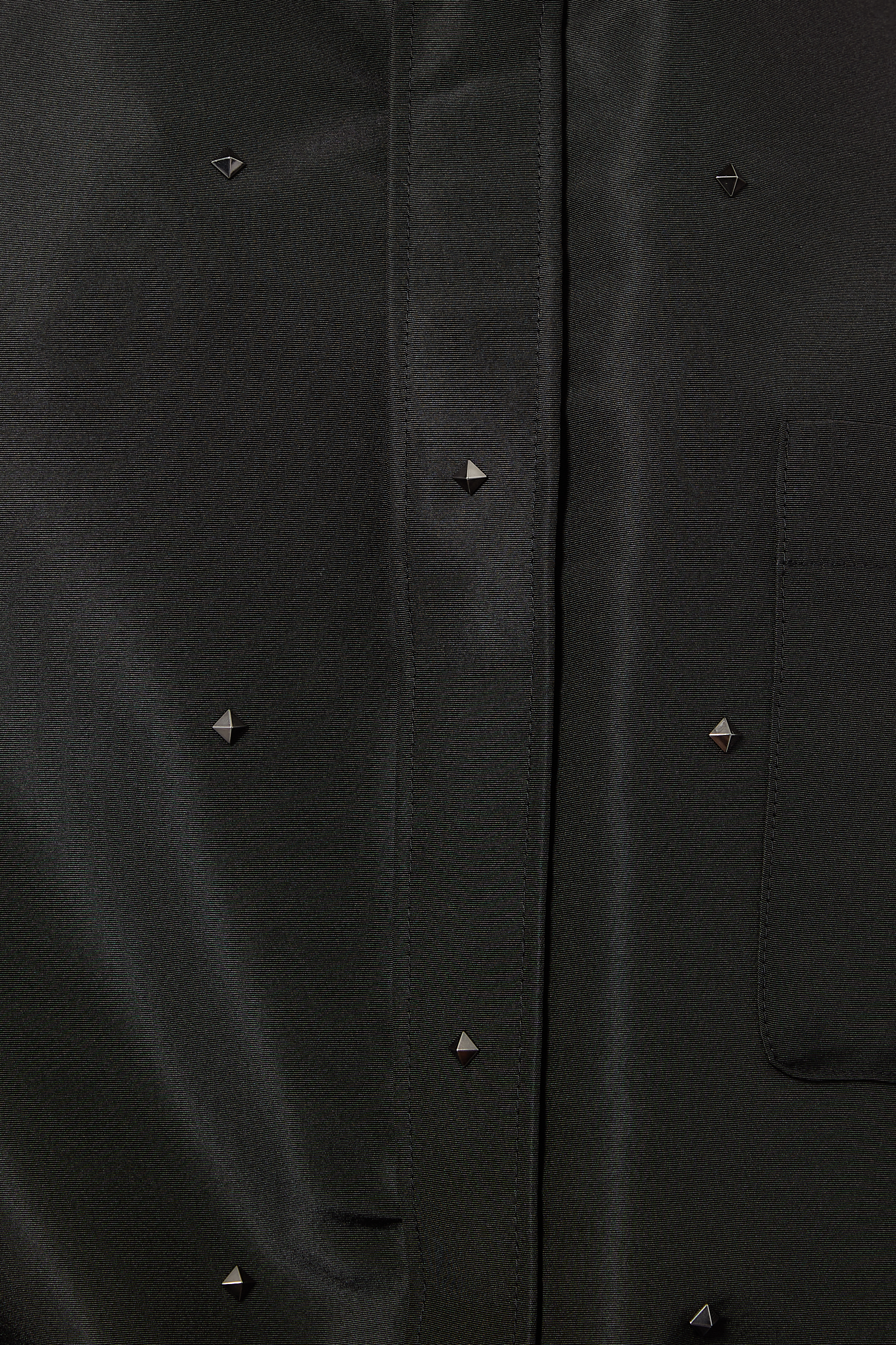 Valentino Garavani All-Over Rockstud Spike Silk Faille Overshirt