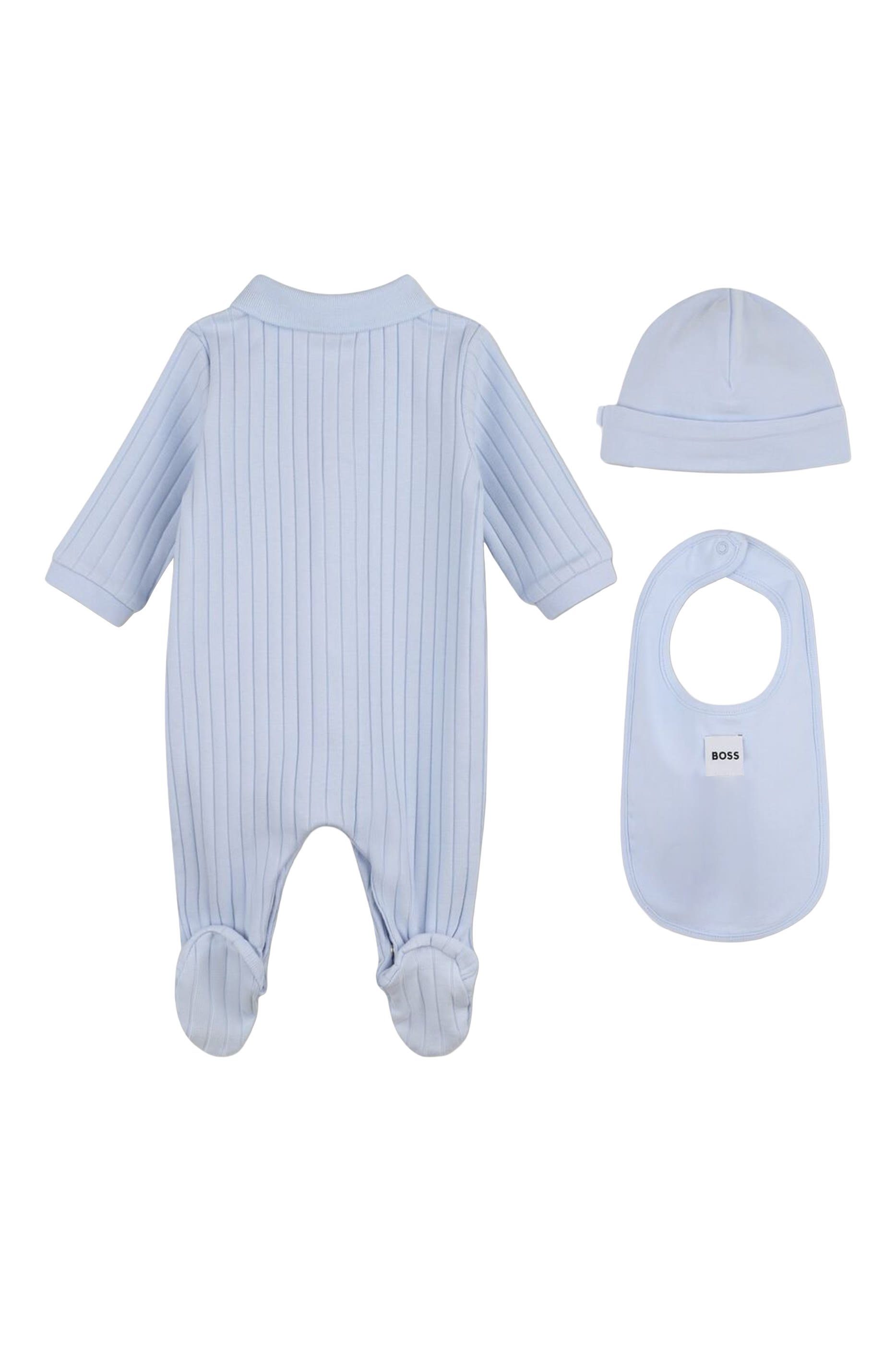 Kids  Cotton Jumpsuit, Bib & Hat Set