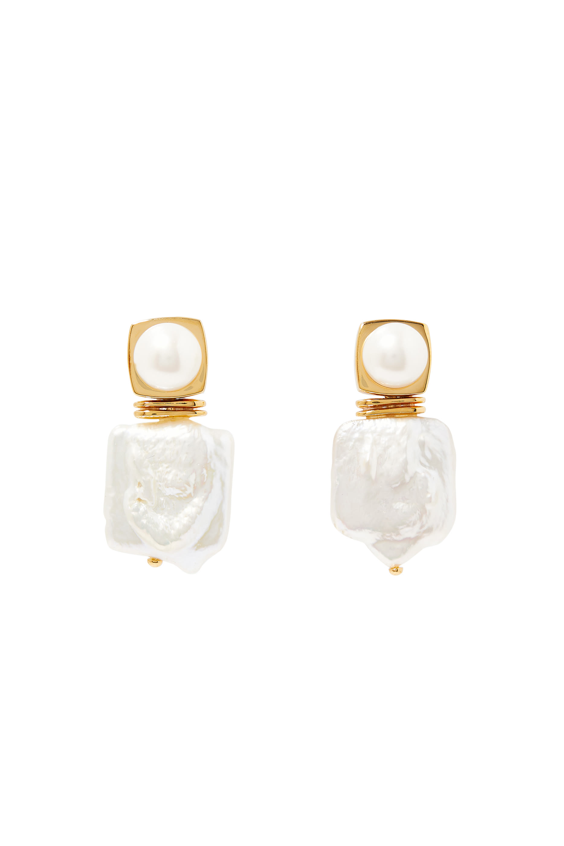 Square Pearl Statement Earrings
