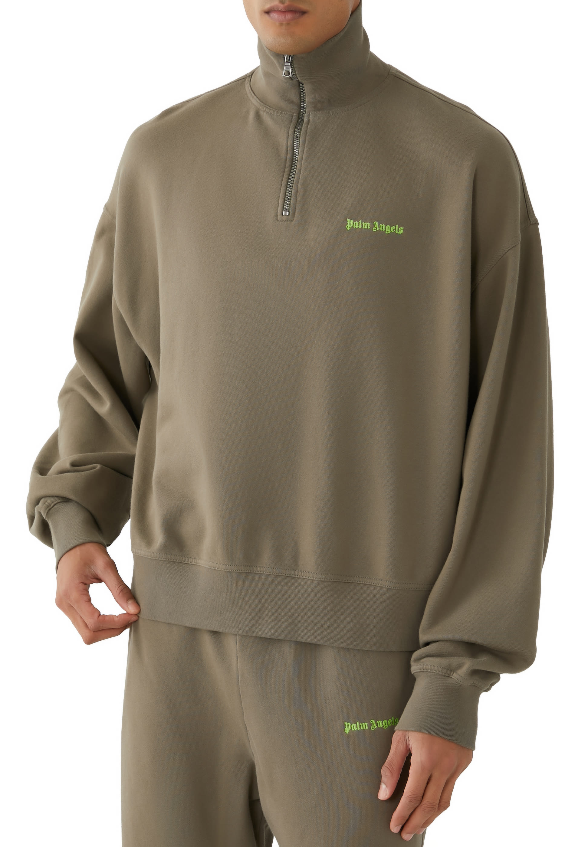 Classic Logo Zipped Crew Sweatshirt