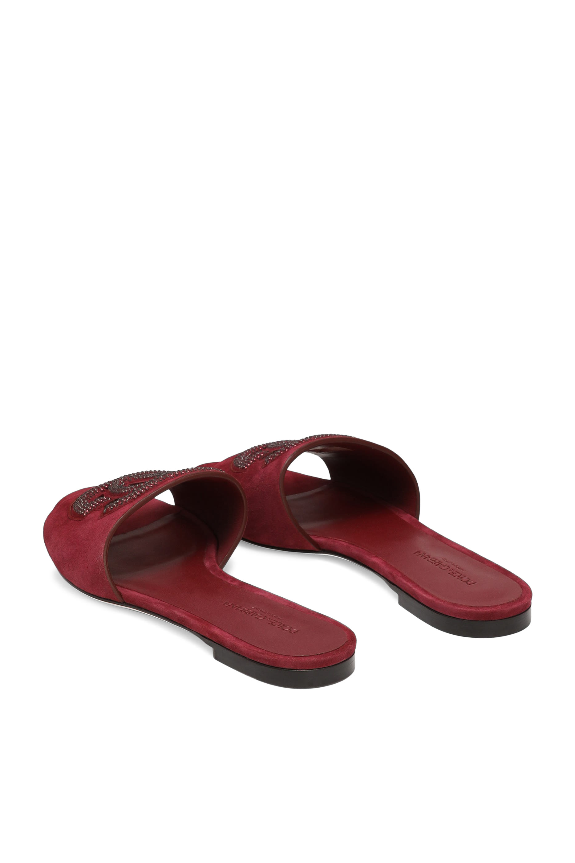 DG Logo Suede & Rhinestone Slippers