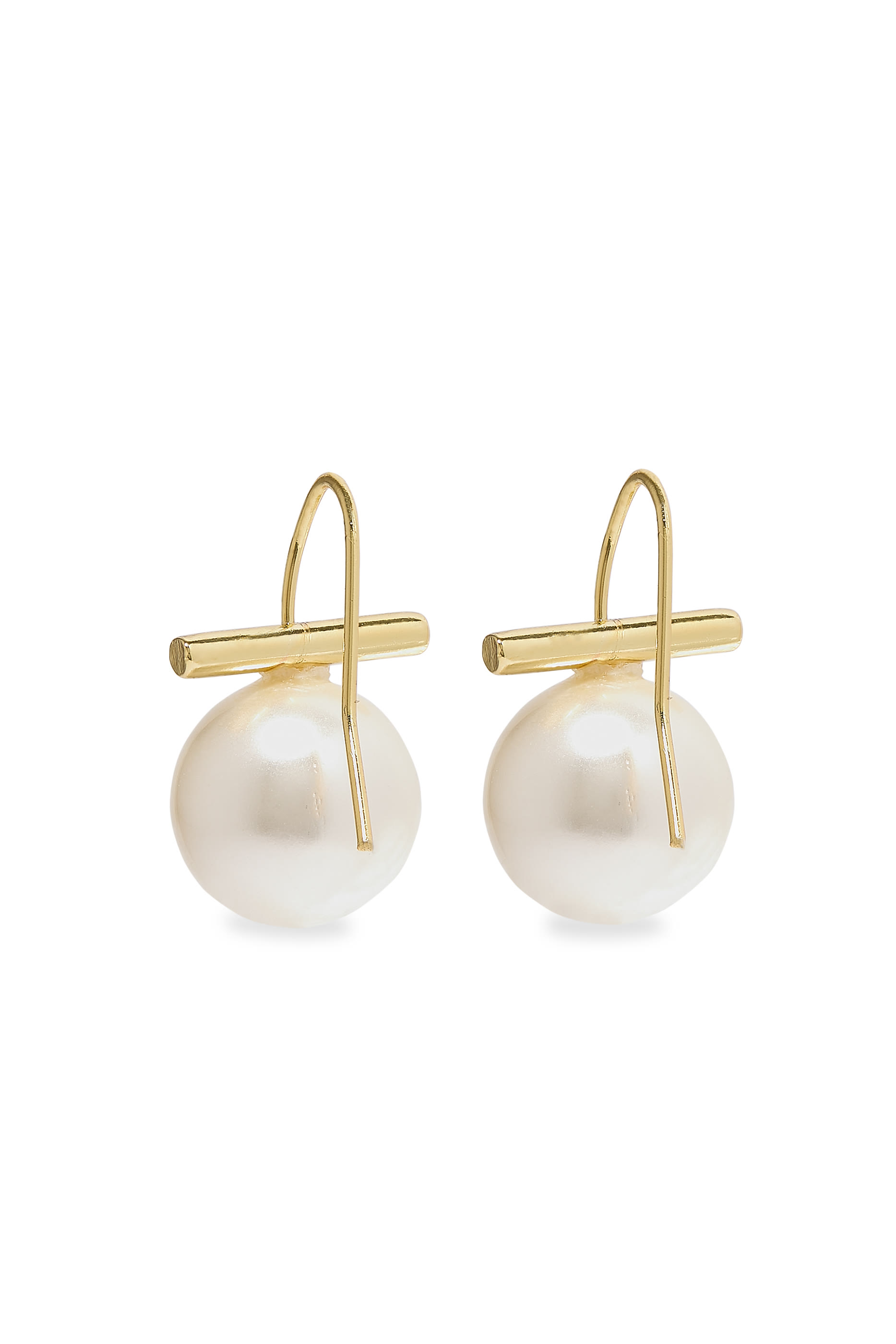 Giselle Earrings, 14k Vermeil on Sterling Silver & Freshwater Pearl