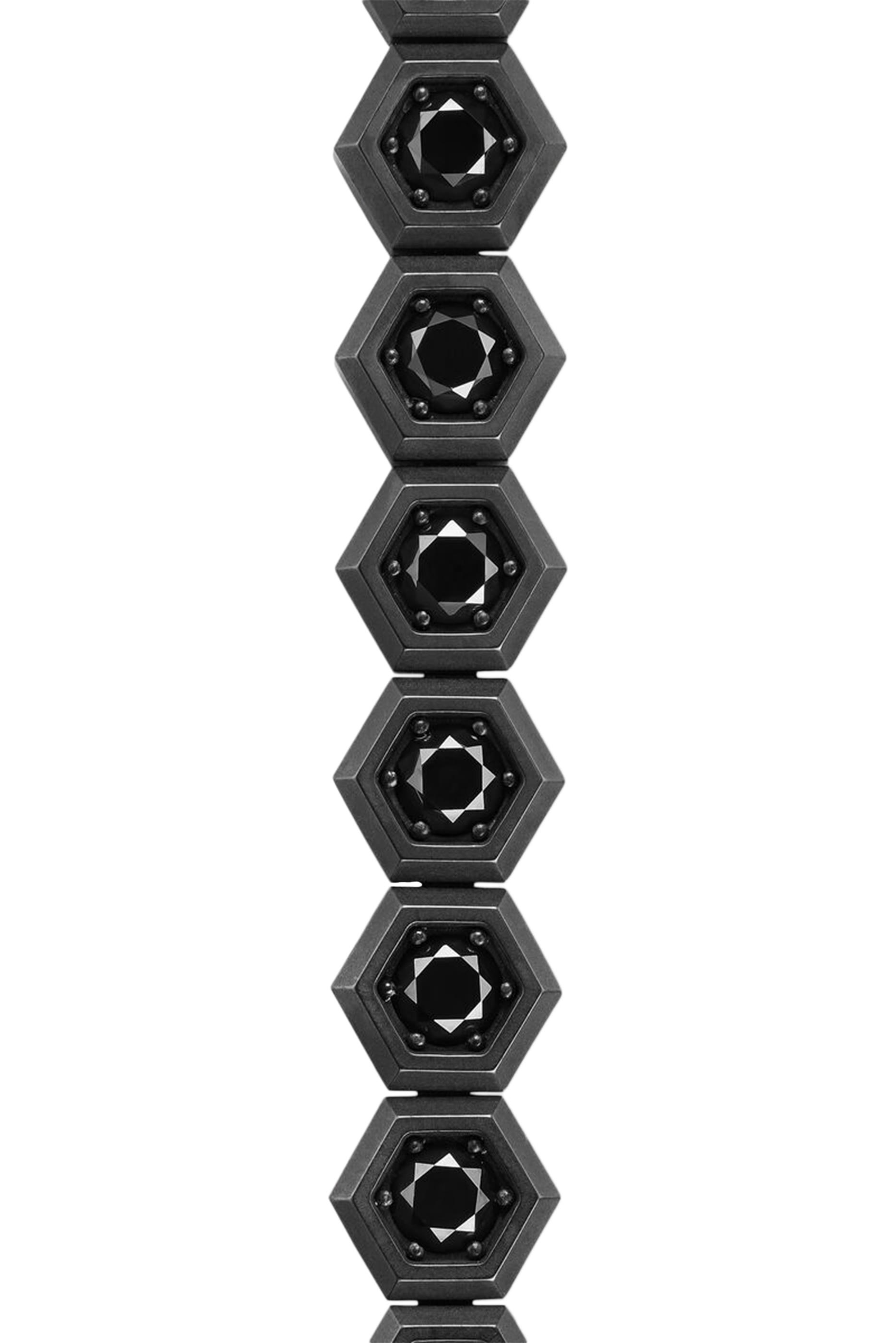 Hex Pavé Tennis Bracelet, Titanium & Diamonds 