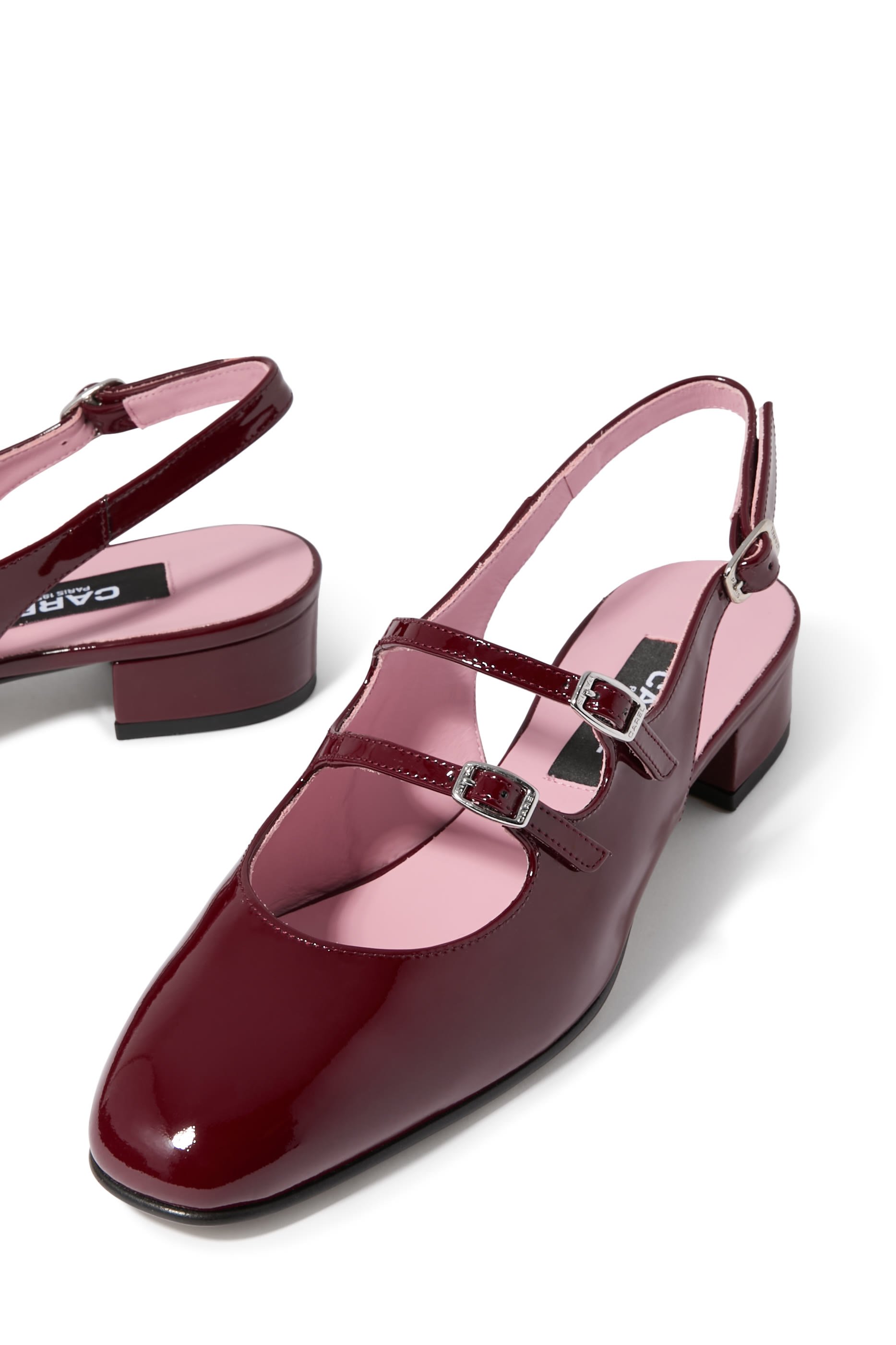Pêche Patent Leather Slingback Mary Janes