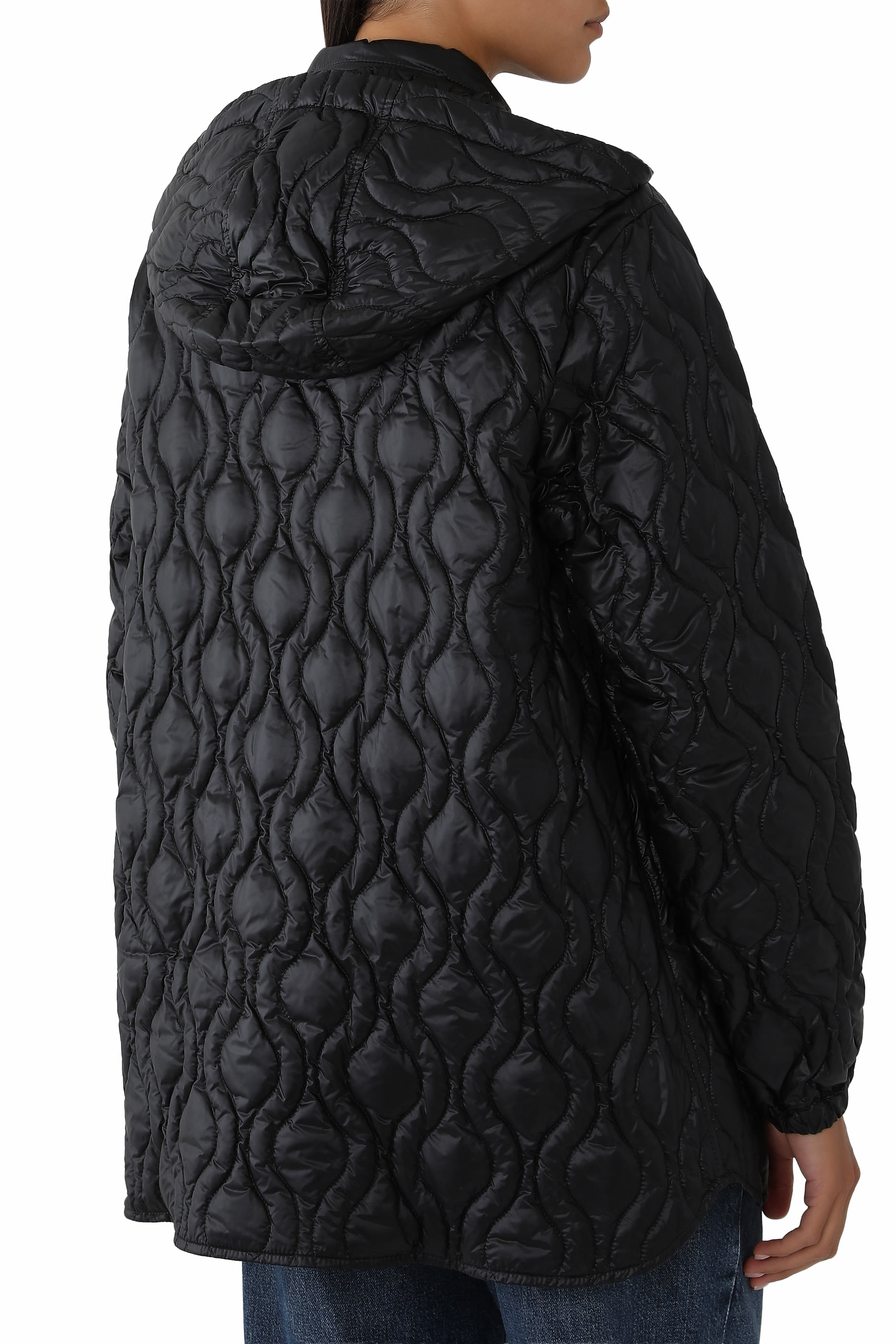 Balette Geometric Quilted Mid-Length Down Jacket 
