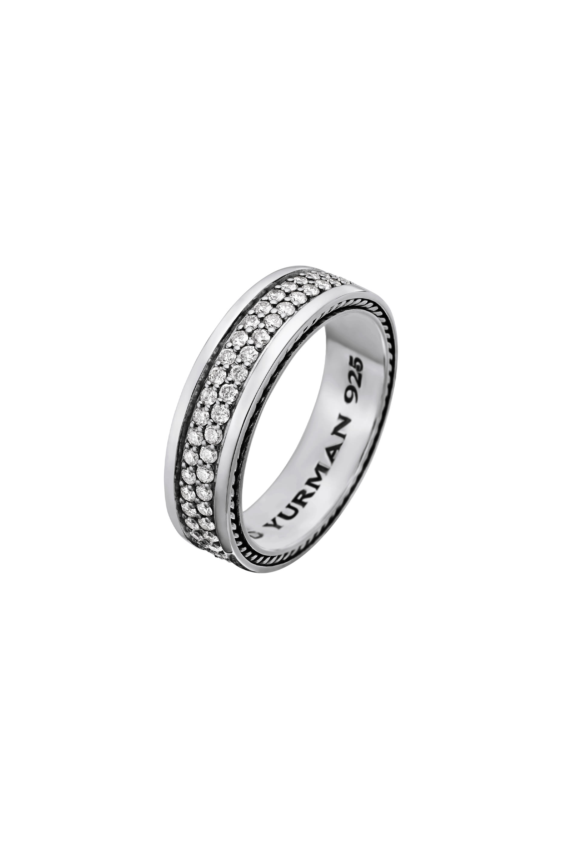 Streamline&reg; Two Row Band Ring, Sterling Silver & Diamonds