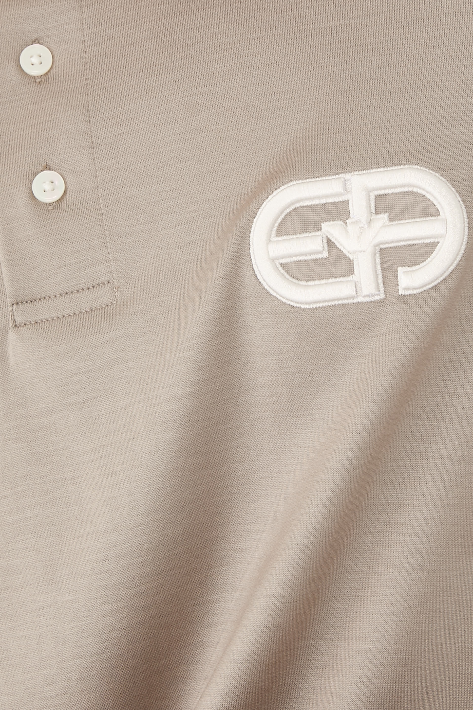 Embossed EA Logo Embroidery Lyocell-Blend Jersey Polo Shirt