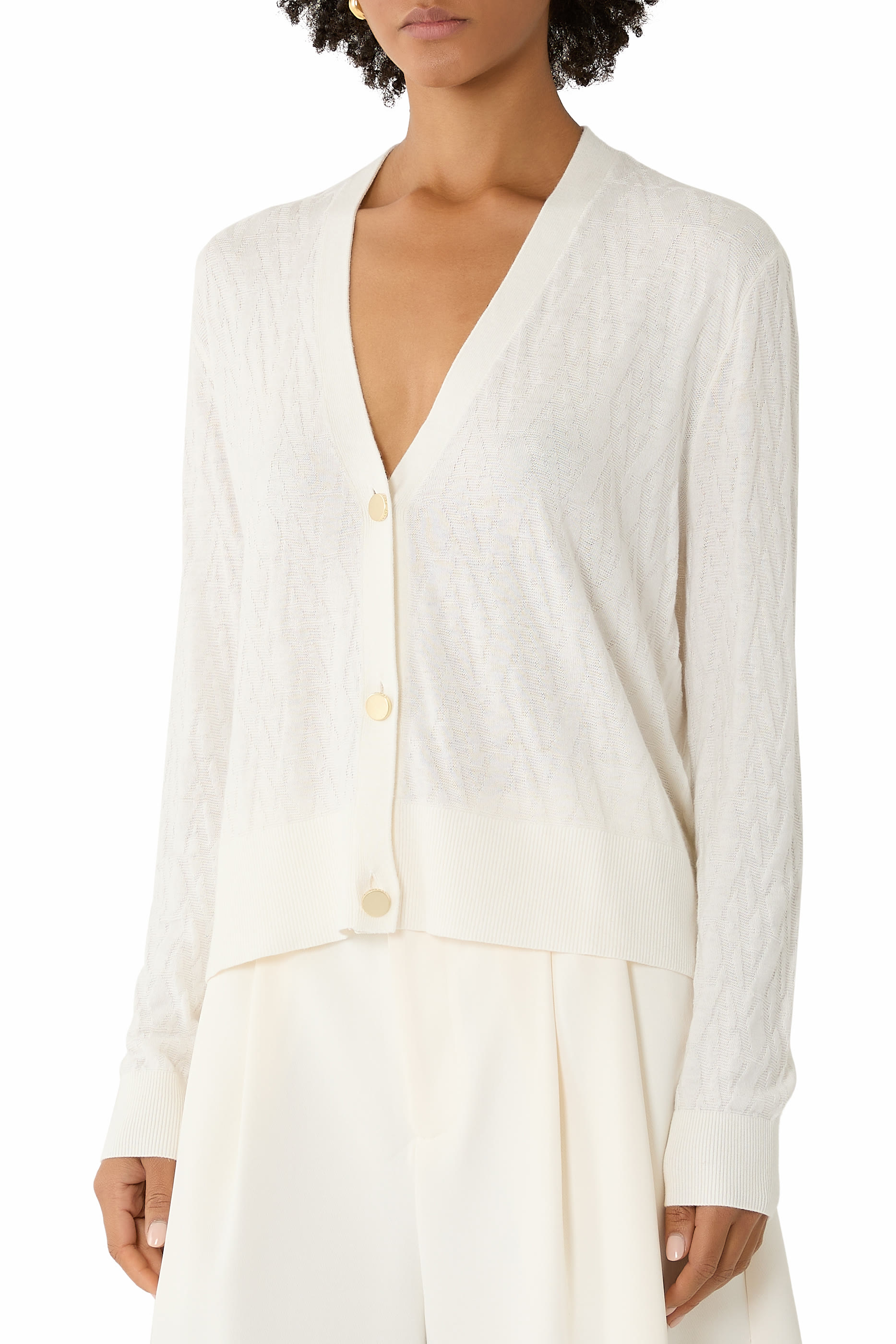 Monogram Buttoned Cardigan