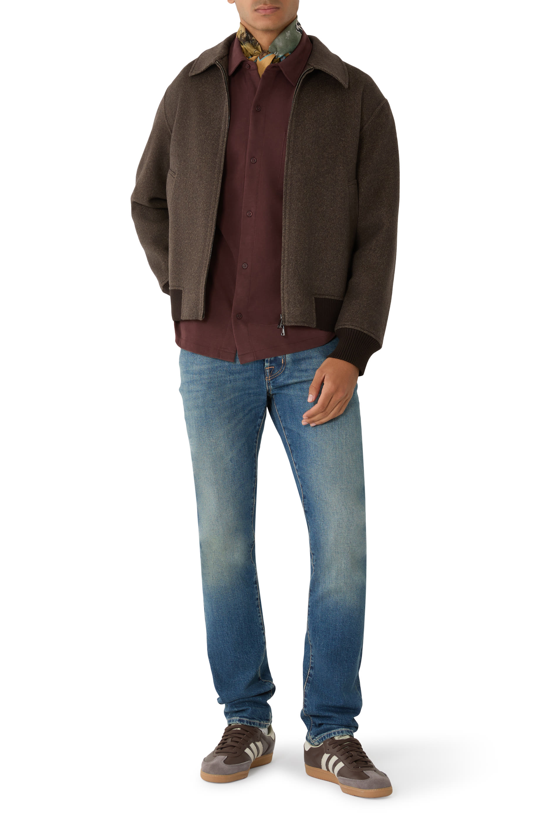 Sueded Cotton Jersey Button-Front Shirt