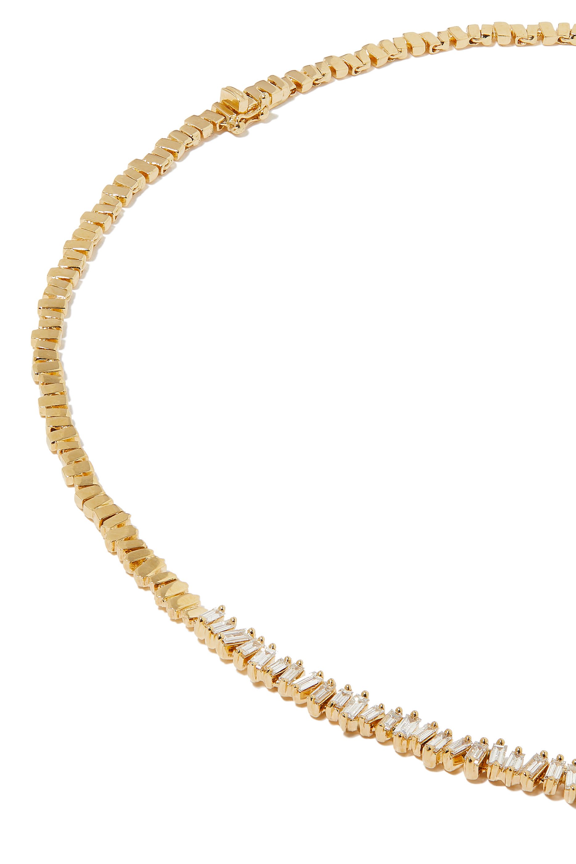 Classic Tennis Necklace, 18k Yellow Gold & Diamonds