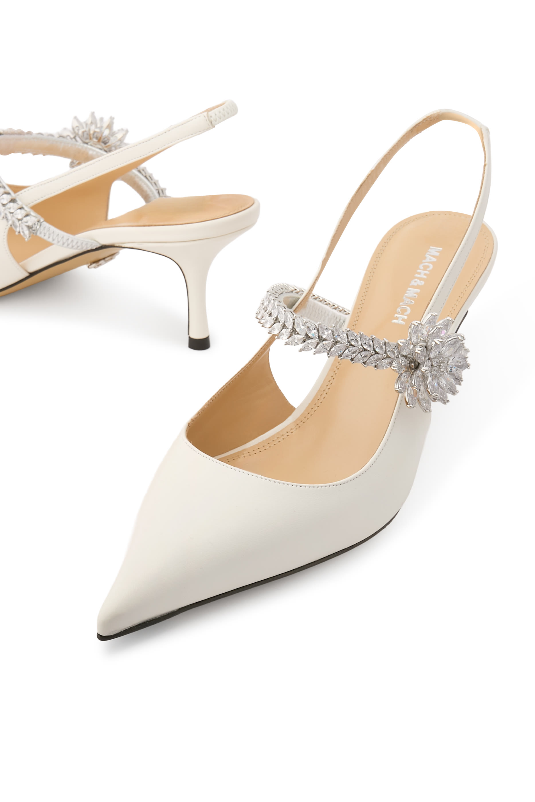  Lotus Flower 65 Nappa Leather Slingbacks