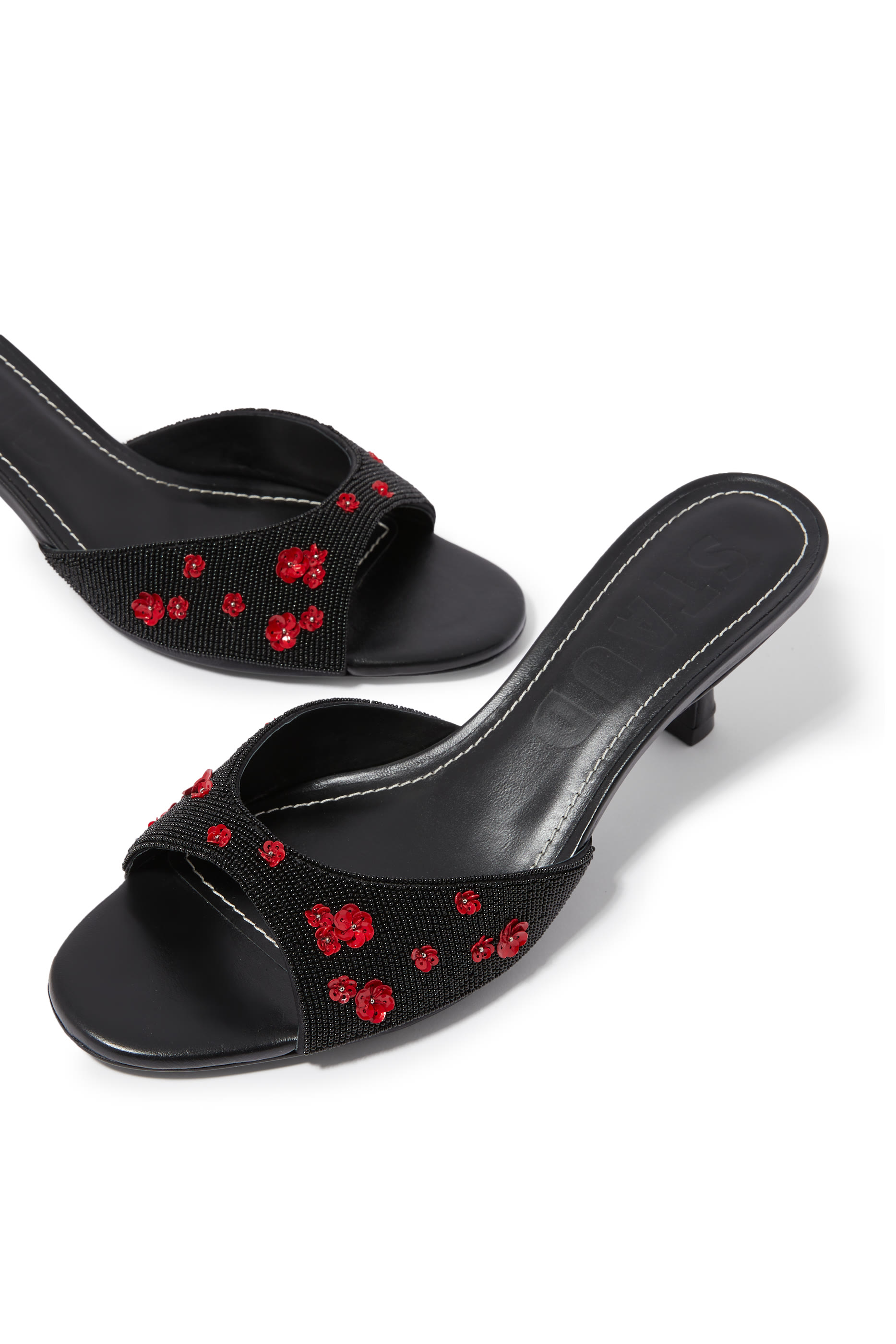 Brigitte 55 Embroidered Flowers Mules