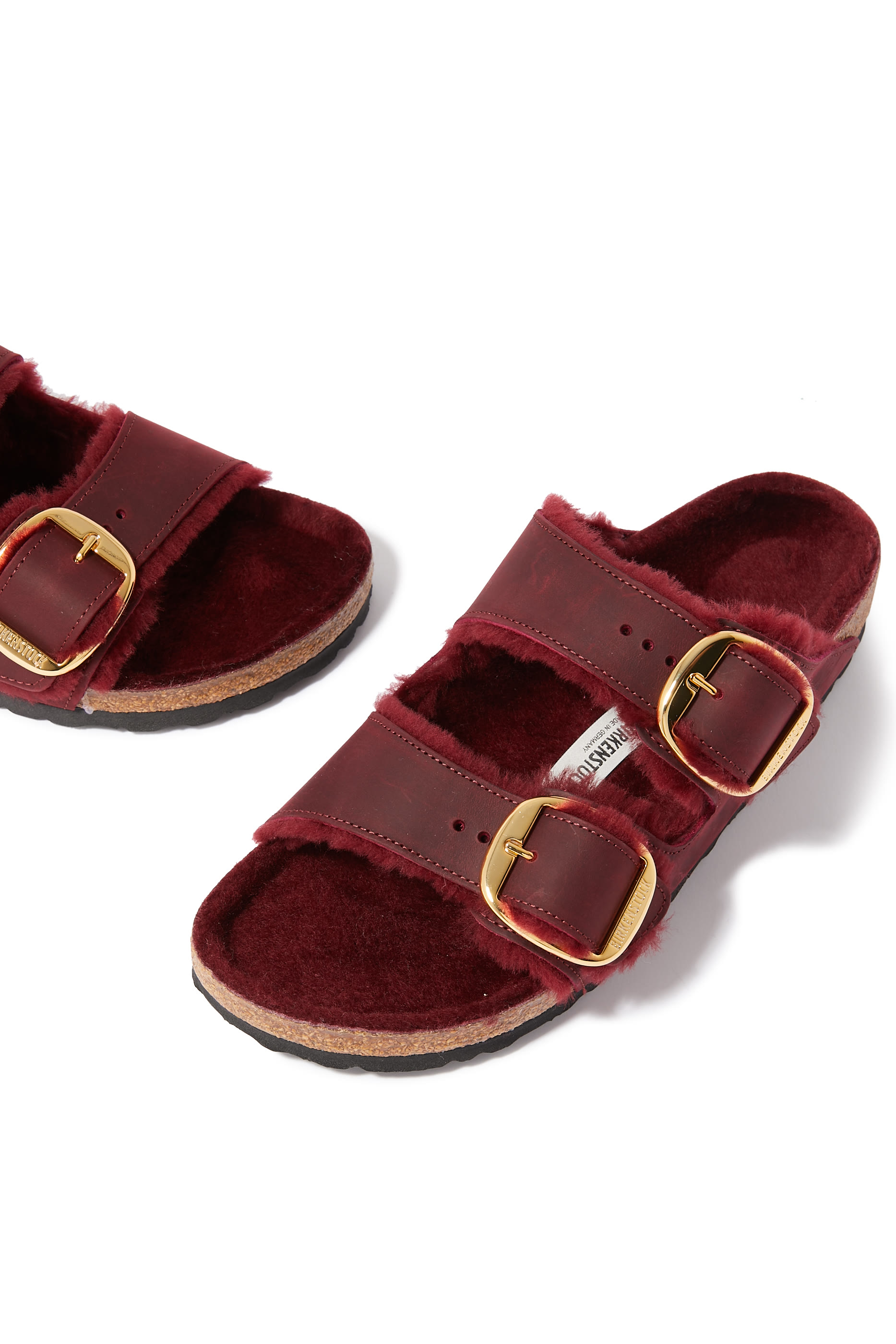 Arizona Big Buckle Shearling Slides