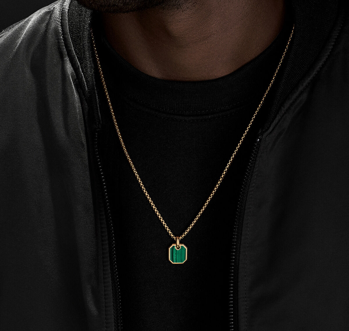 Roman Amulet, 18k Yellow Gold & Malachite