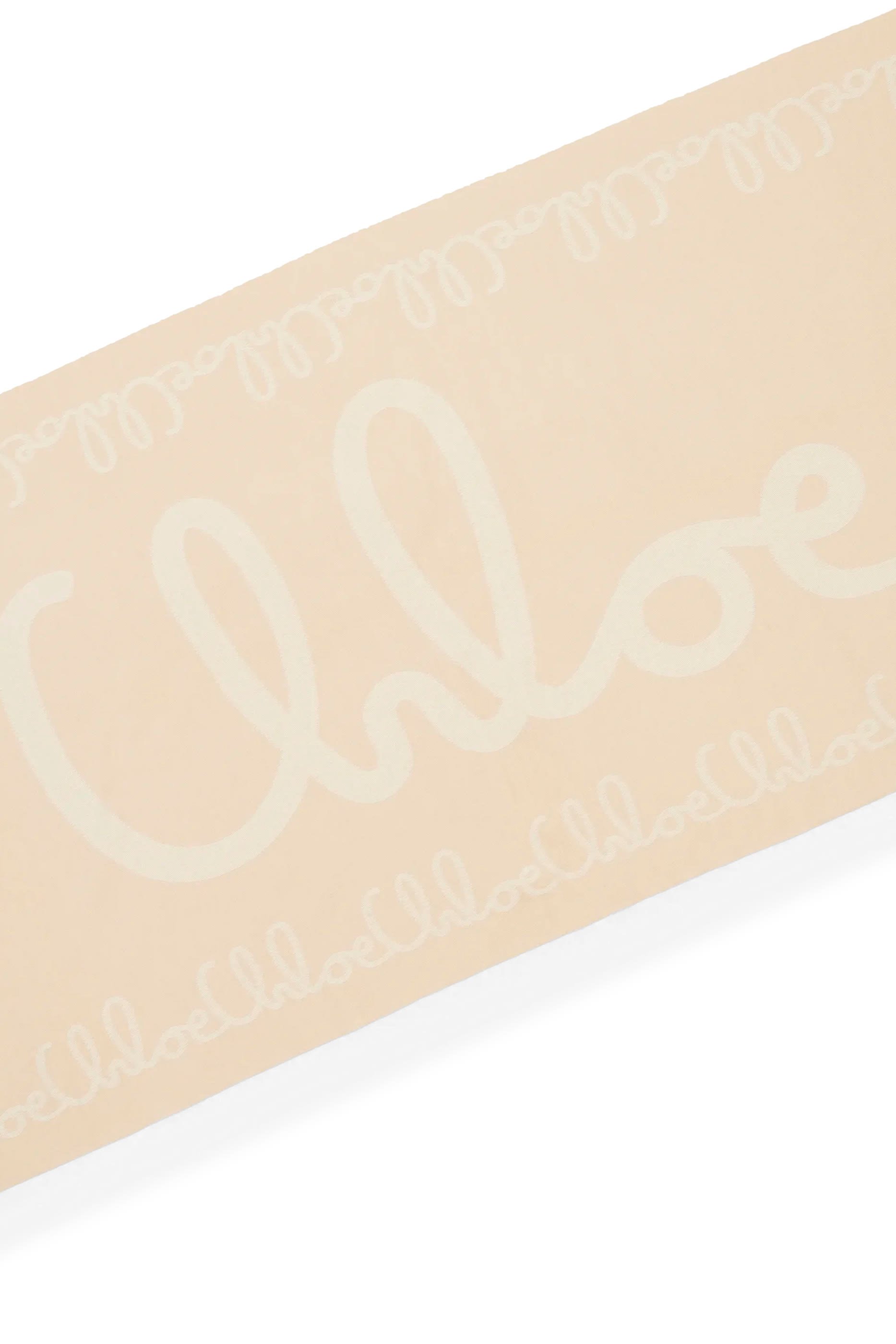 Logo Iconic Scarf in Jacquard Wool