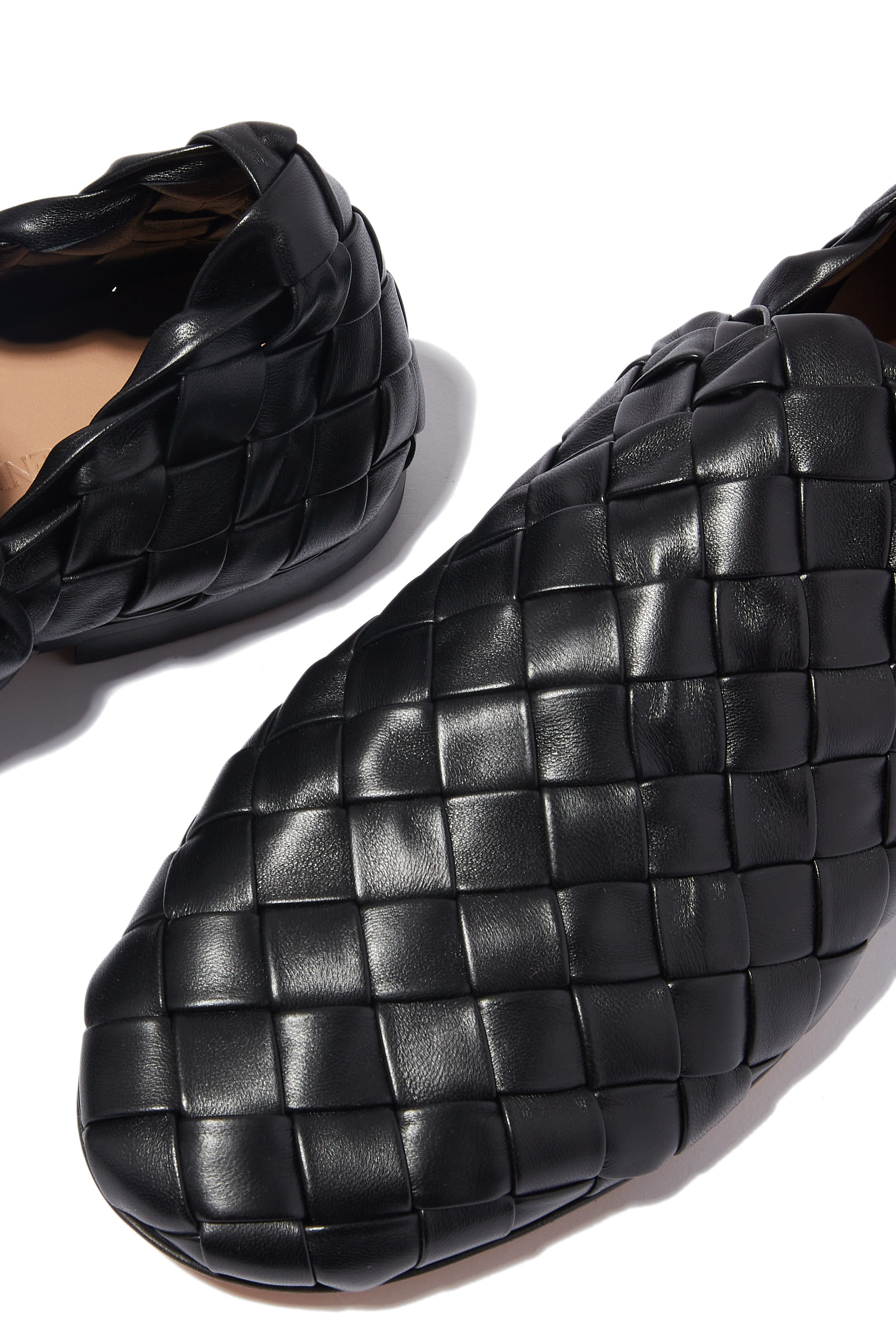 Intrecciato Leather Slippers