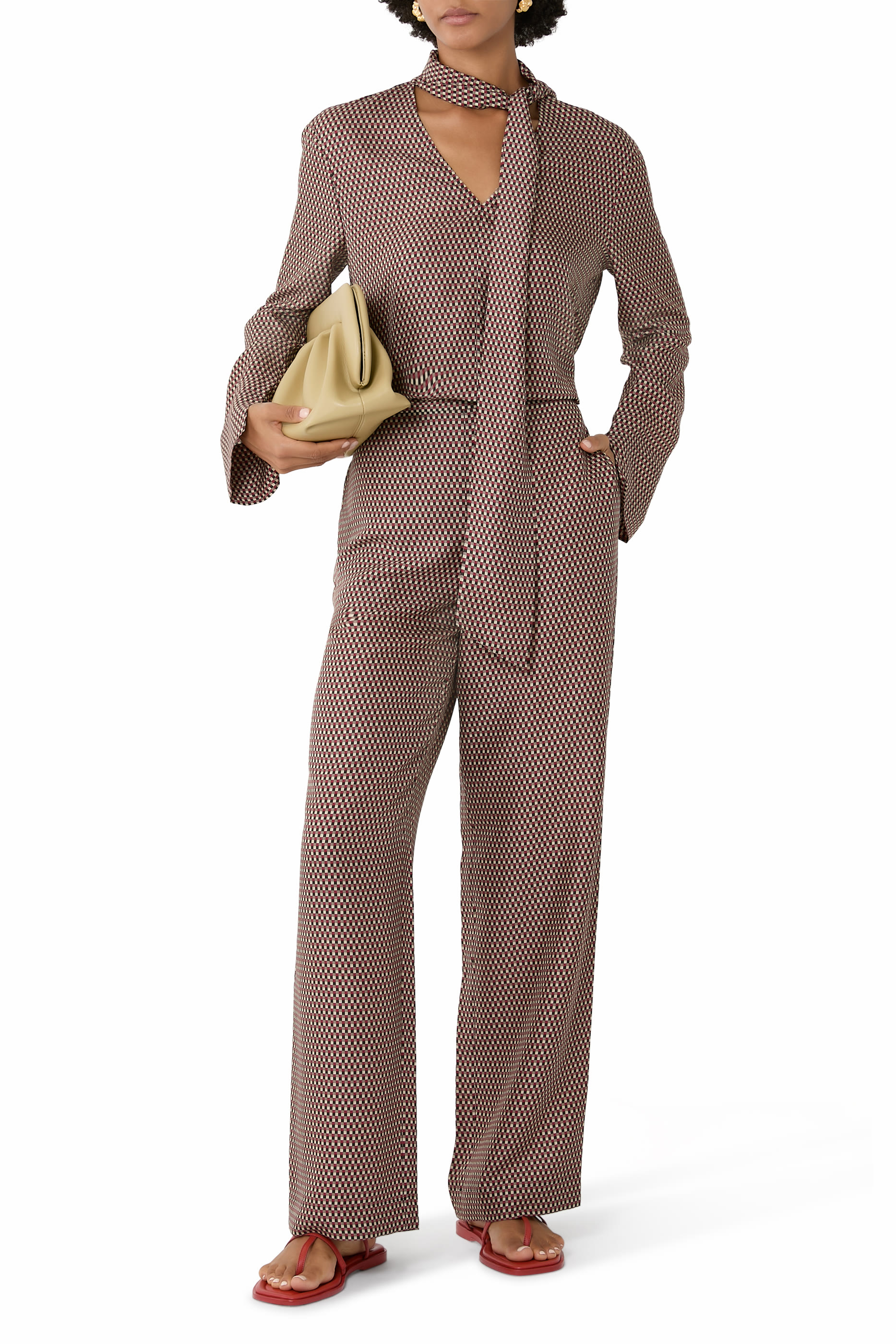  Adele Printed Silk Blend Blouse 