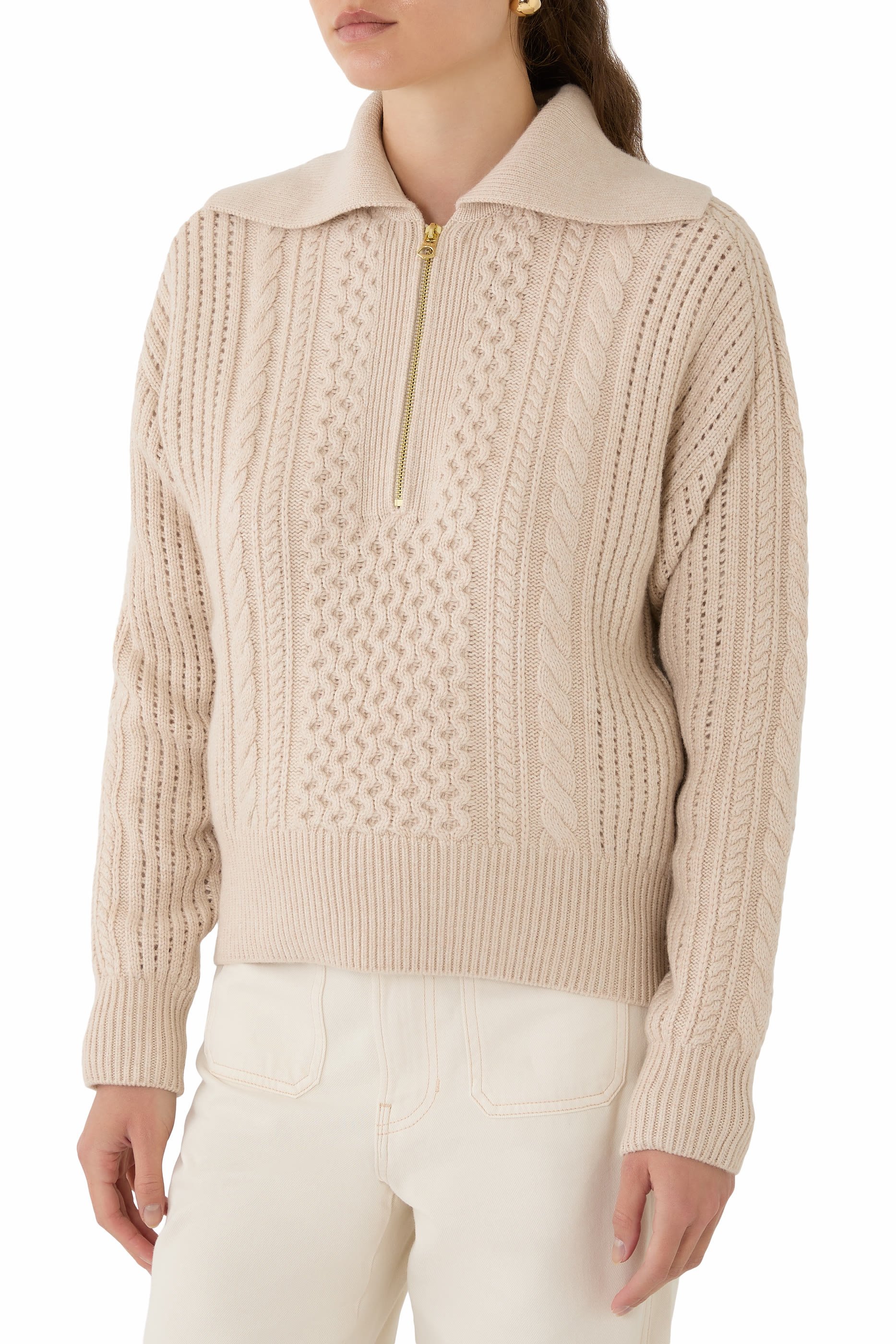  Camello Cable Knit Sweater