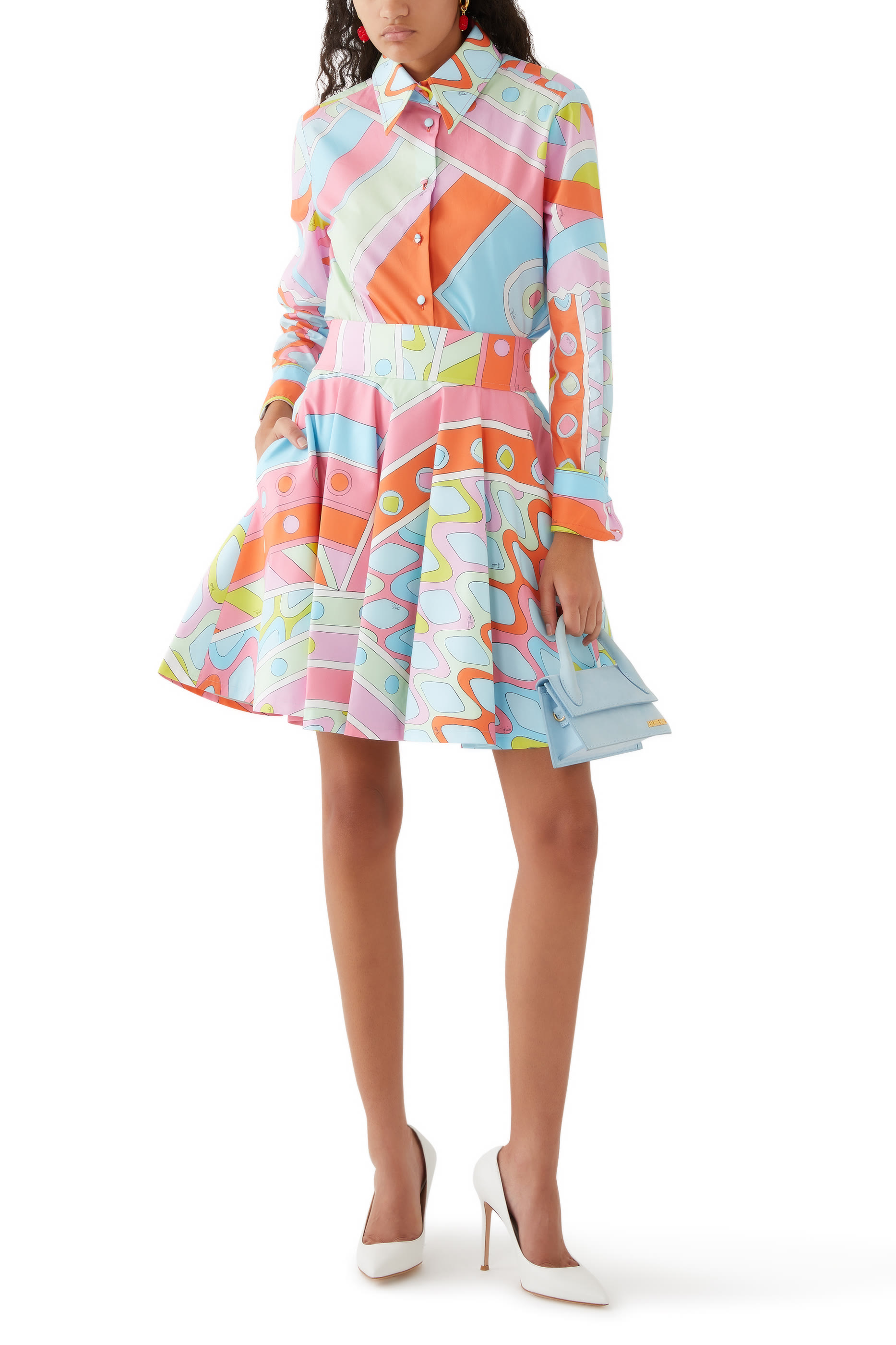 Vivara-Print Cotton Mini Skirt