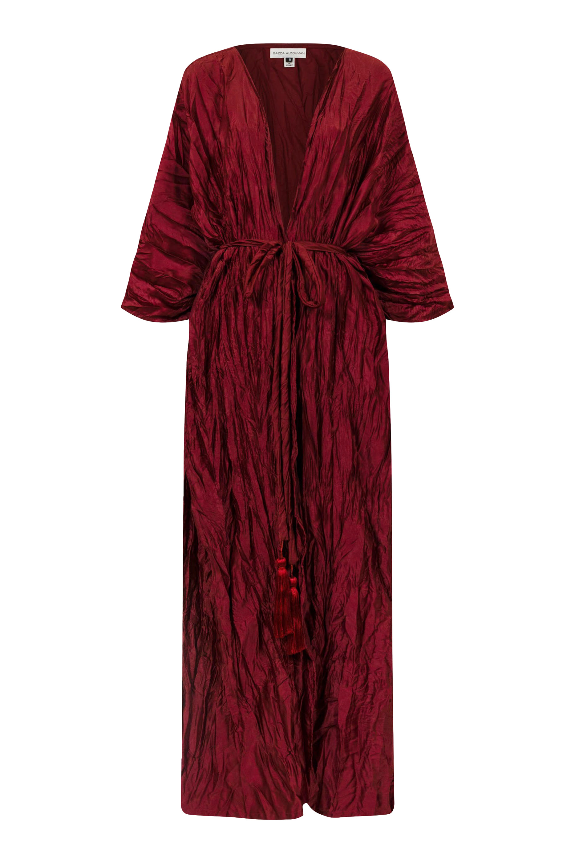 Crinkle Satin Bisht and Sleeveless Pleated Satin Dress Set