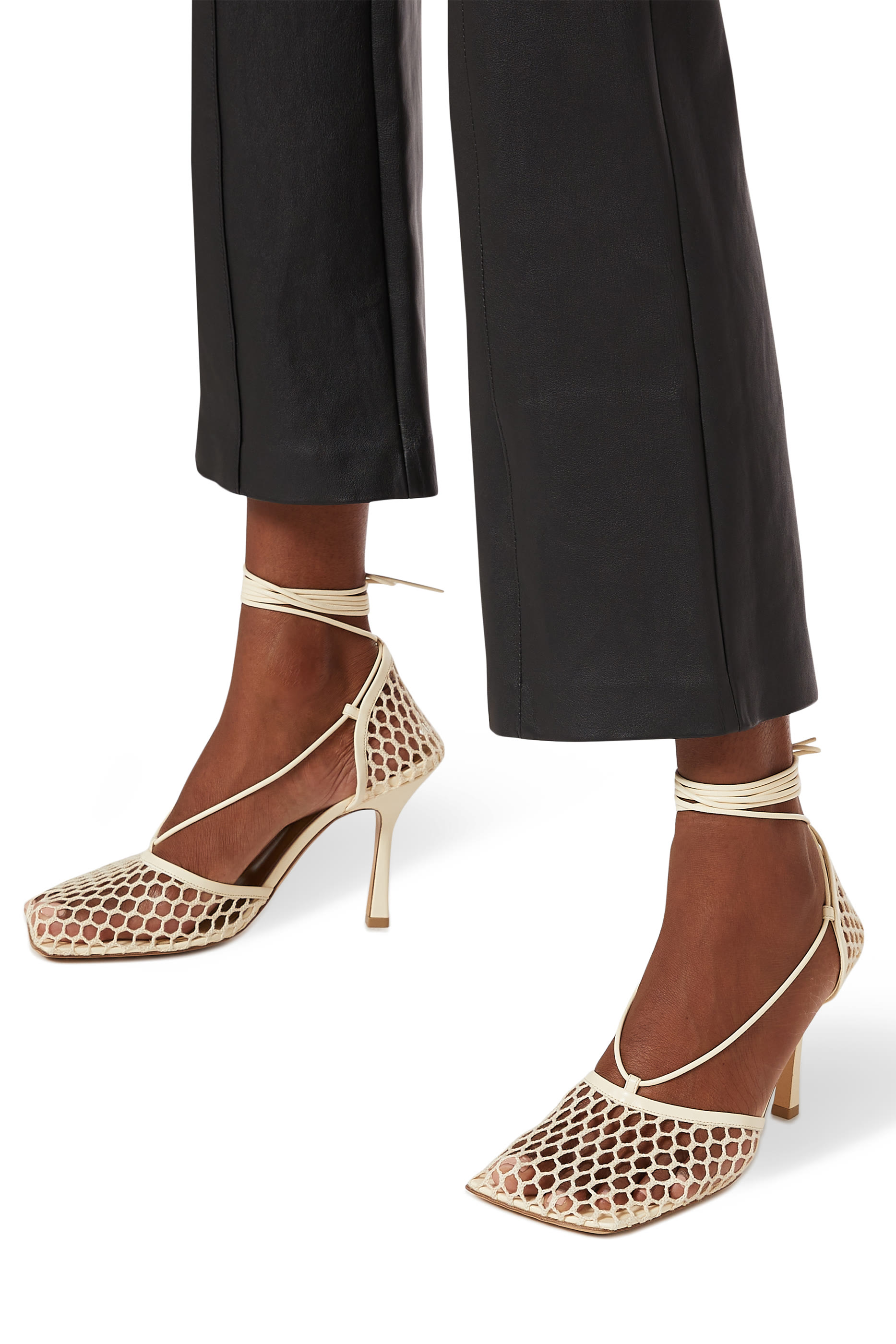 Mesh Leather Sandals